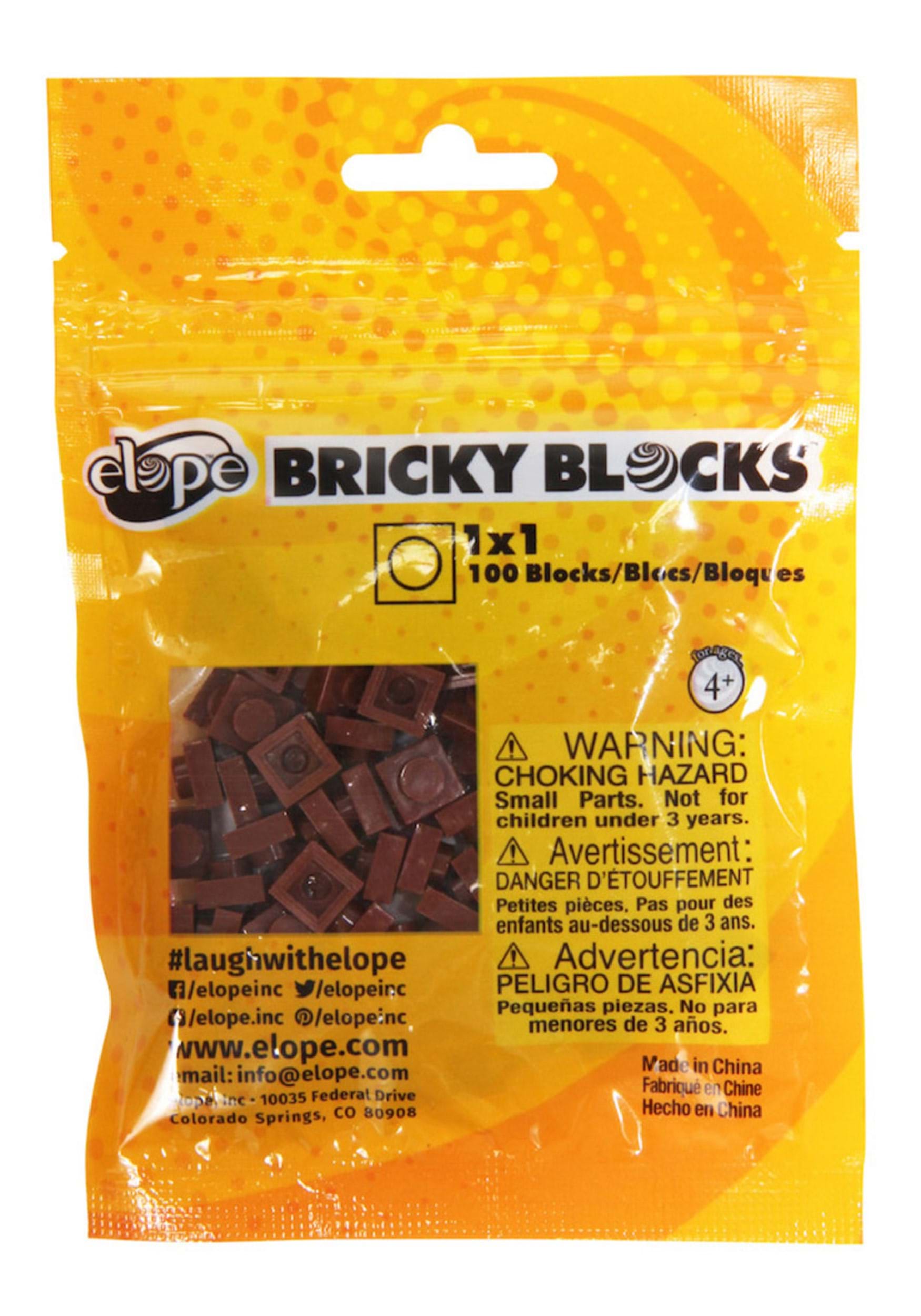 Brown 100 Pieces 1x1 Bricky Blocks