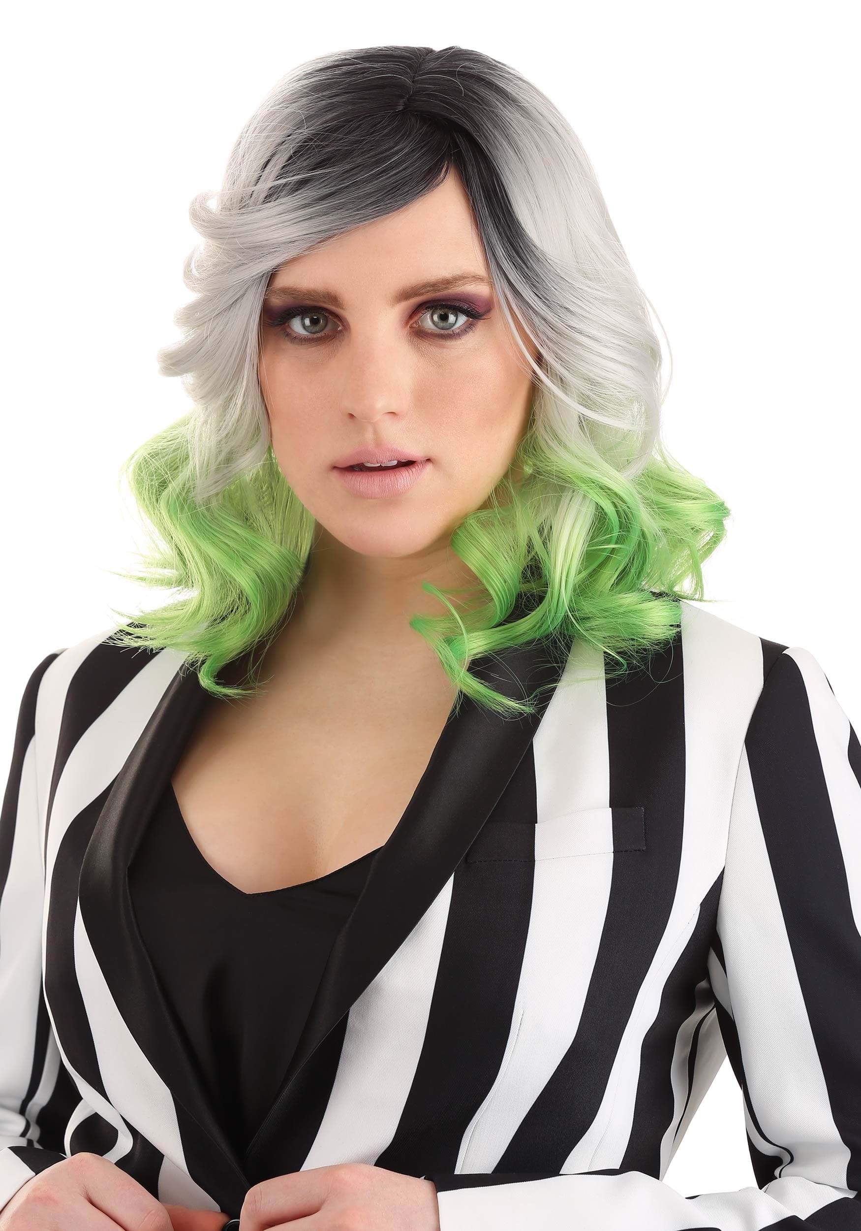 Grey and Green Ombre Wig for Women