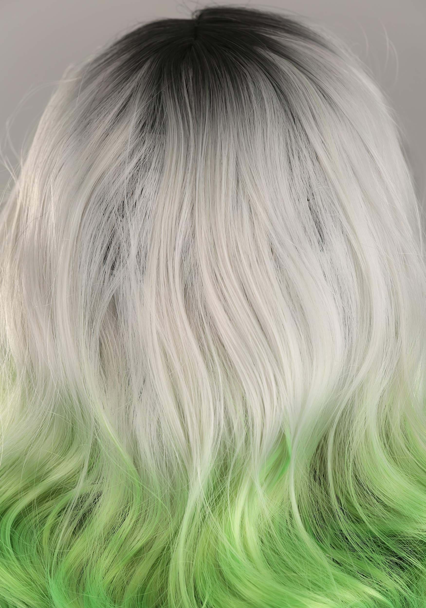 Grey and Green Ombre Wig for Women