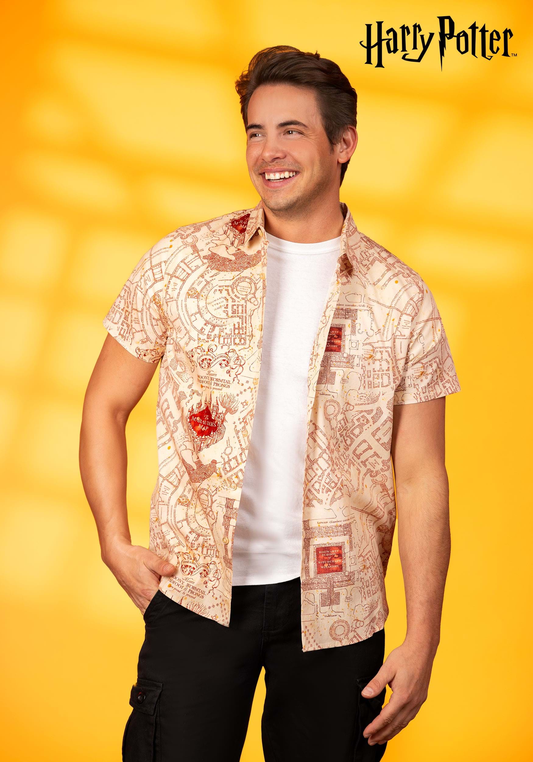Adult Marauders Map Harry Potter Button Up Shirt