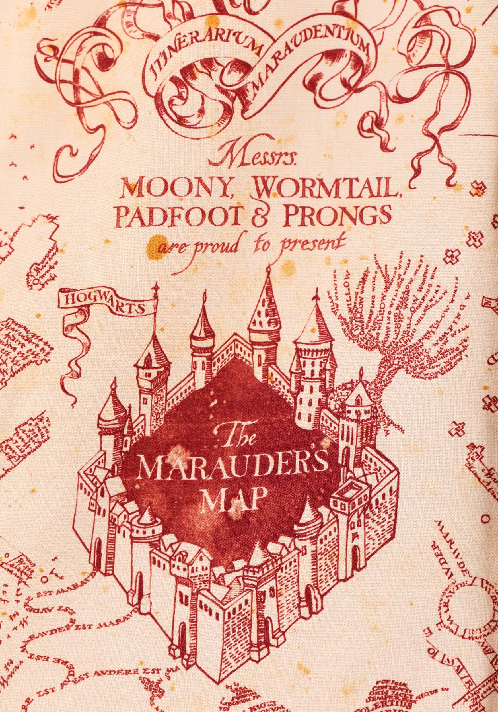 Adult Marauders Map Harry Potter Button Up Shirt