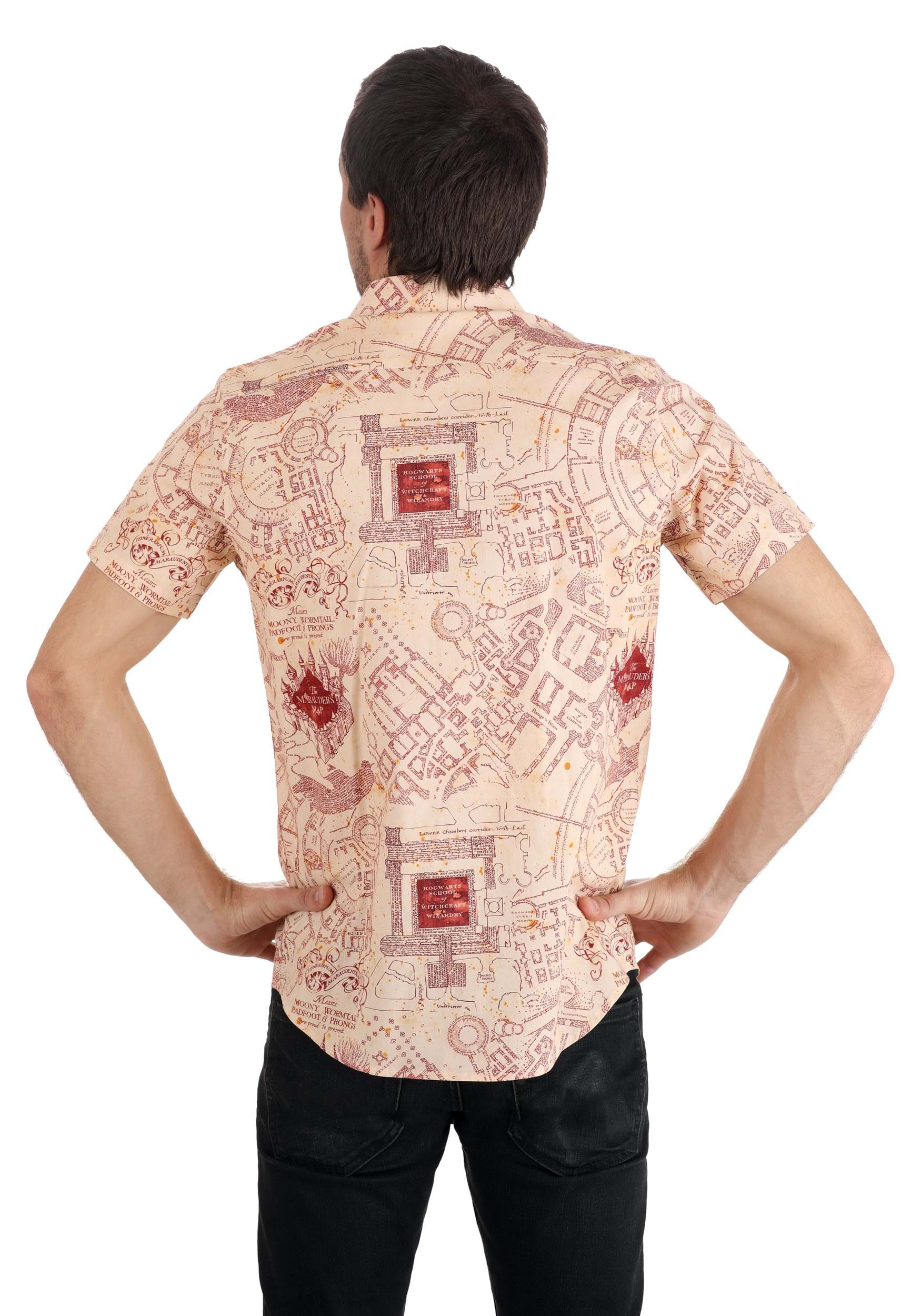 Adult Marauders Map Harry Potter Button Up Shirt
