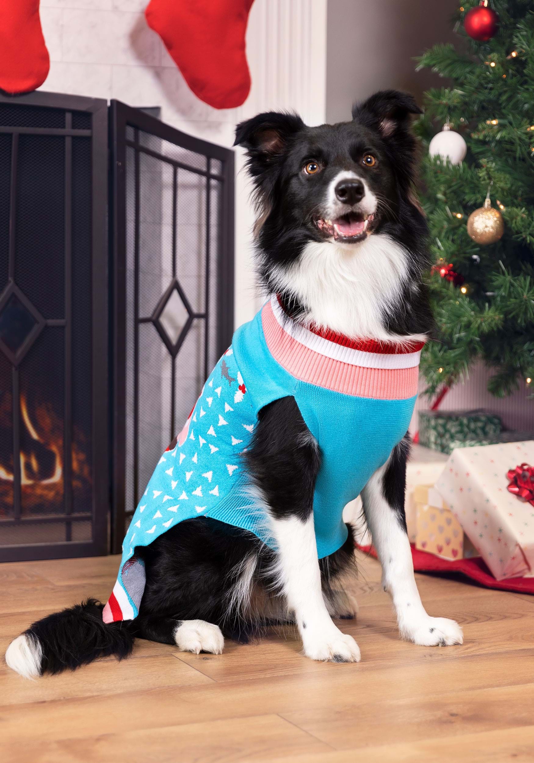 Santa vs Shark Christmas Sweater for Pets