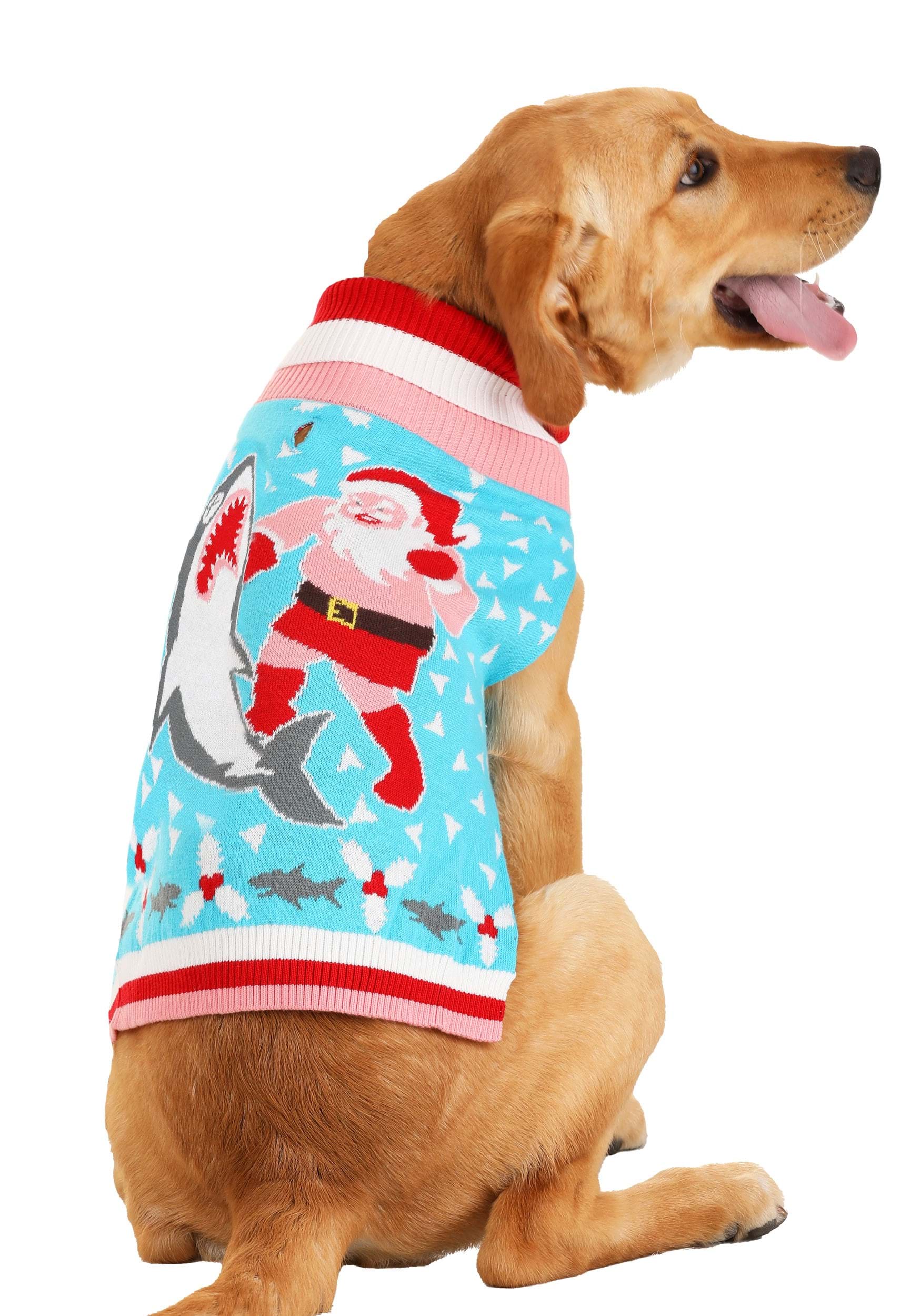 Santa vs Shark Christmas Sweater for Pets
