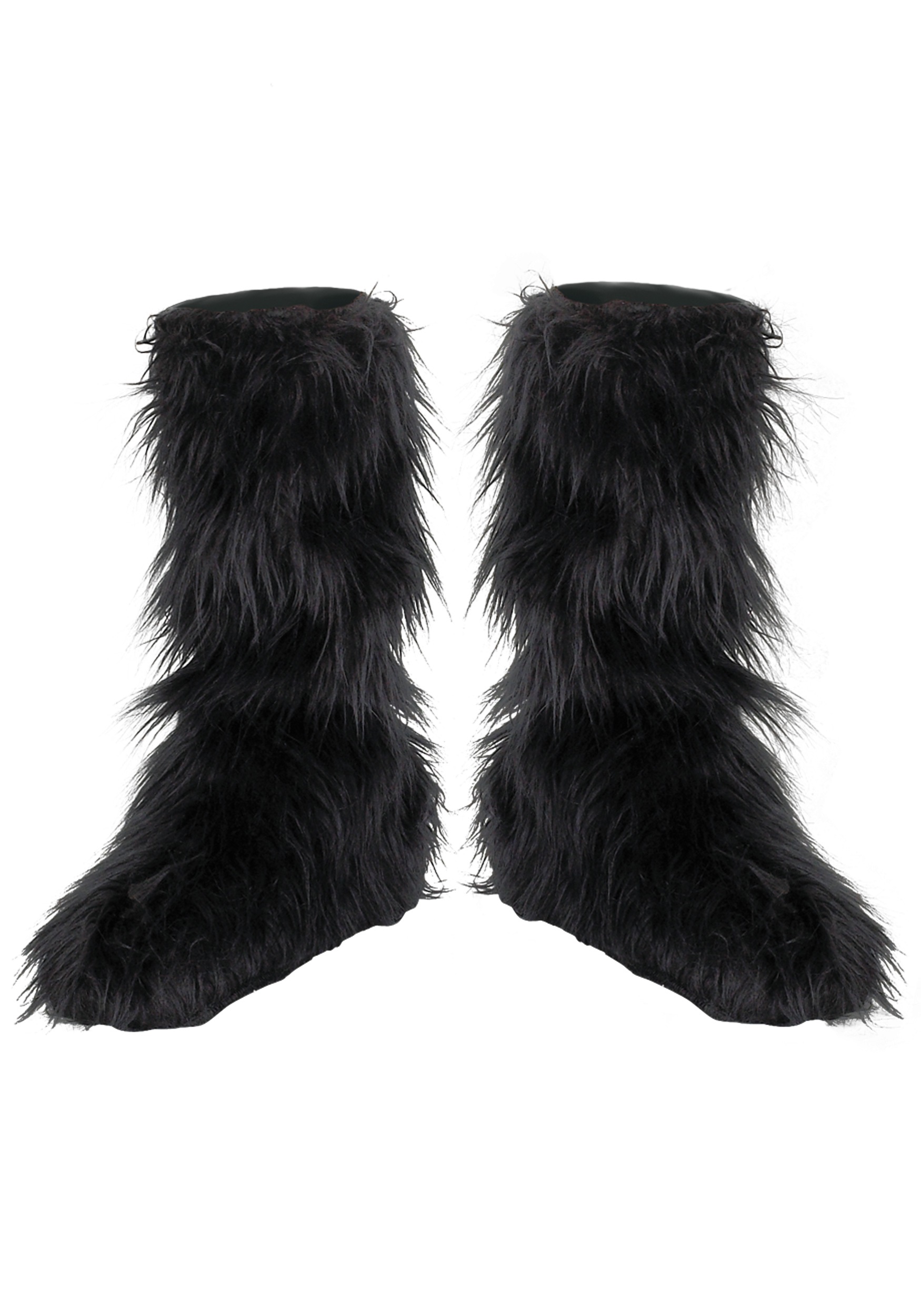 Black Furry Kids Boot Covers