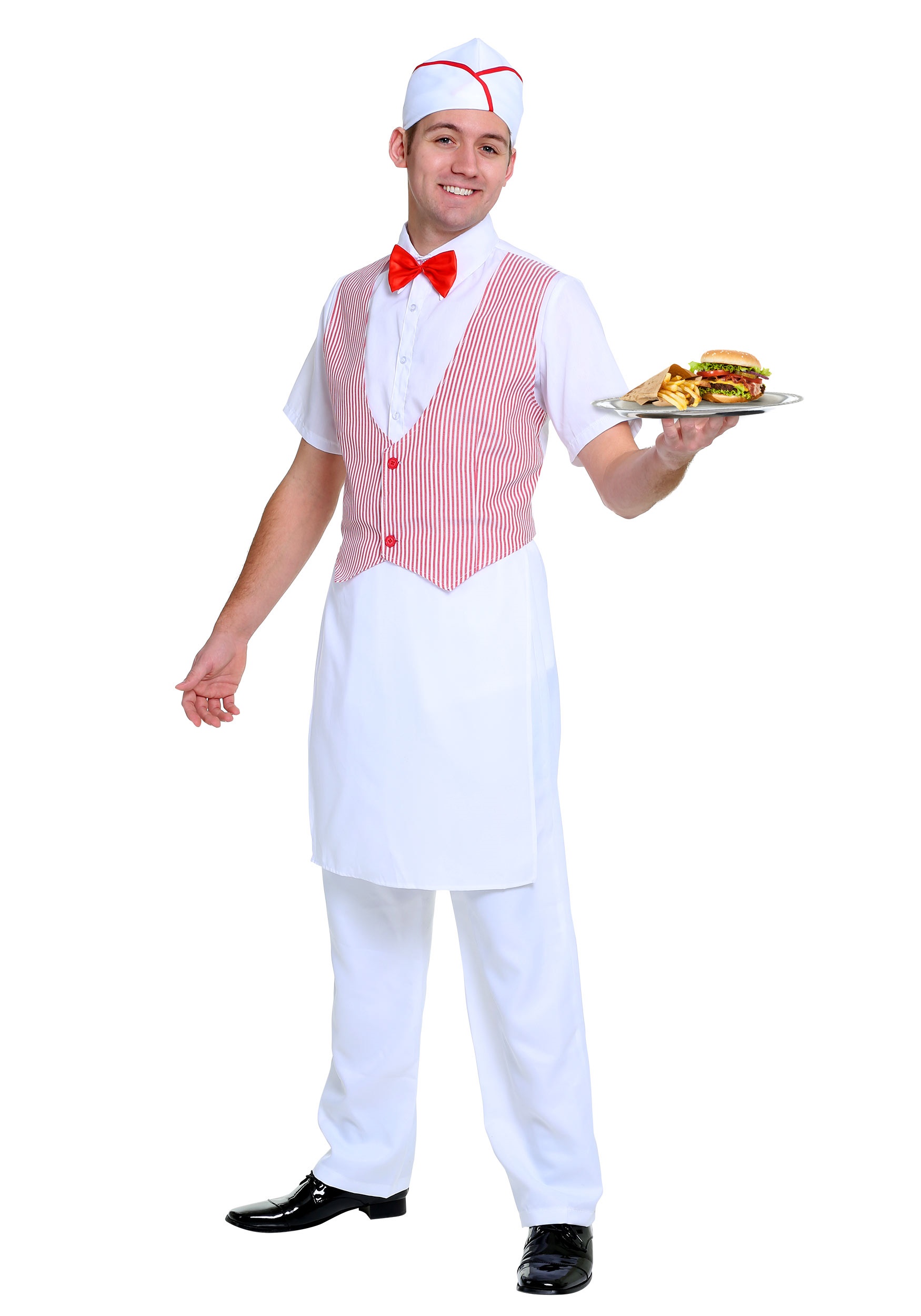 50's Retro Car Hop Waiter Costume for Men