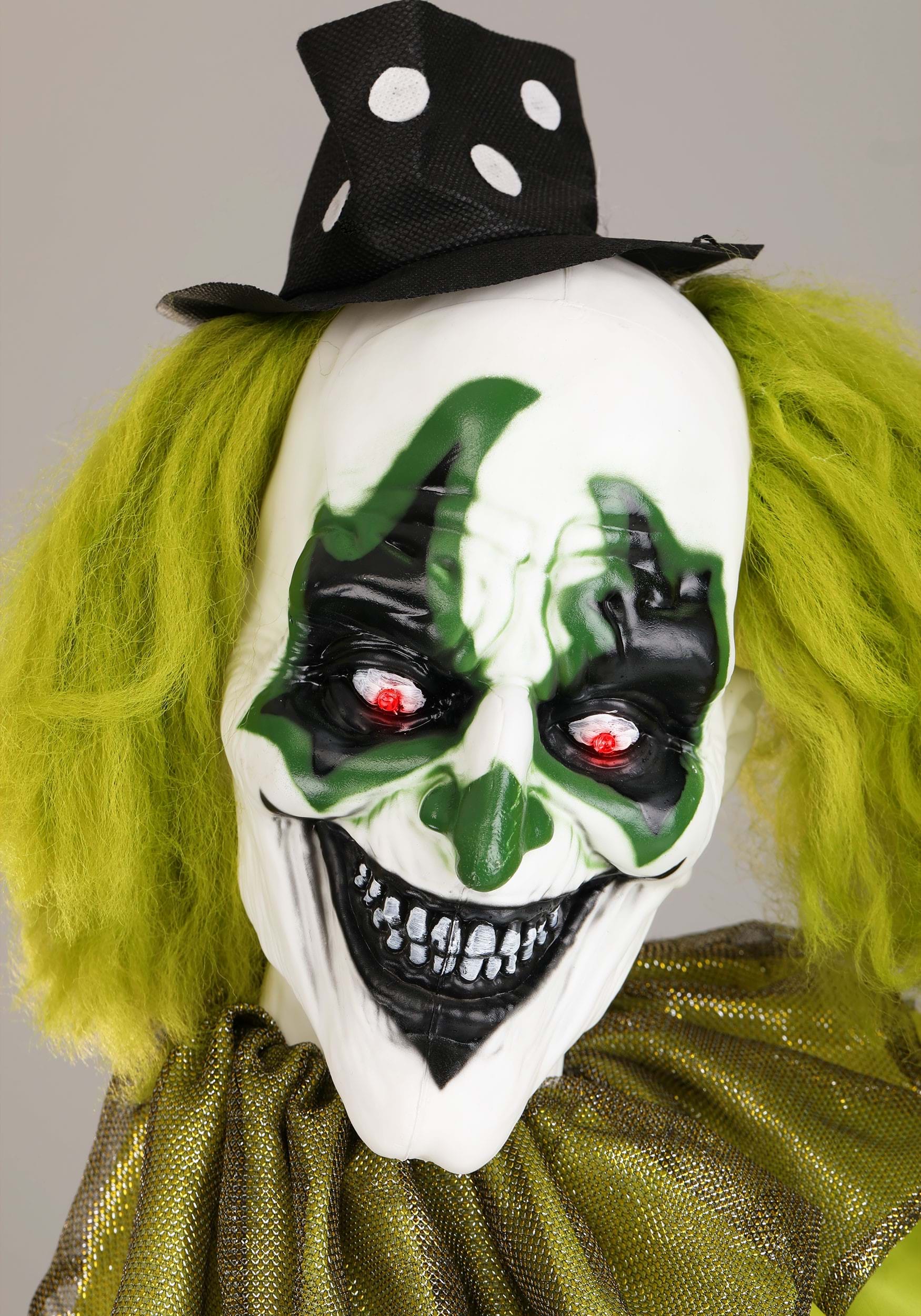 5.5FT Green Clown Animatronic Decoration - Scream Saver
