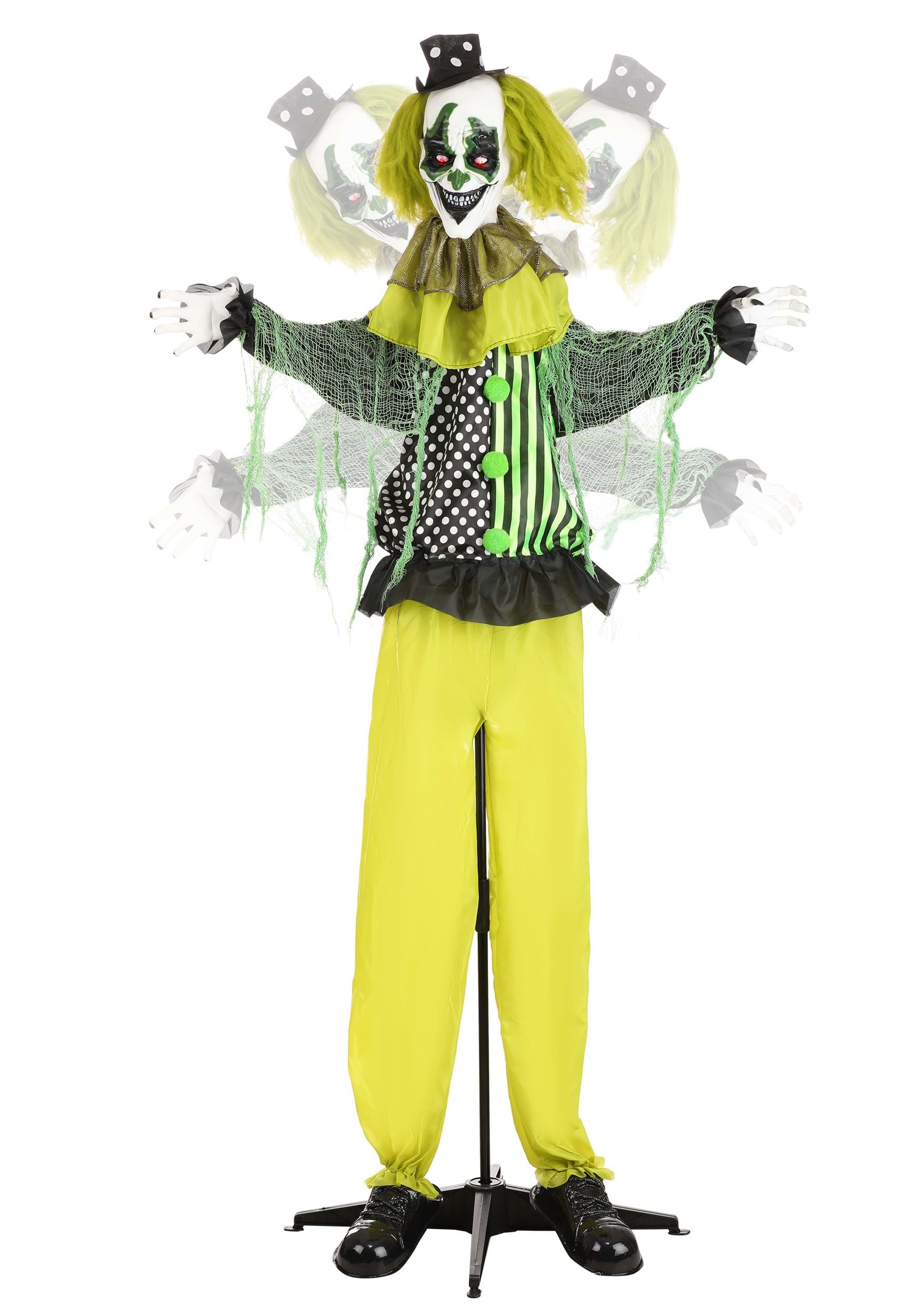 5.5FT Green Clown Animatronic Decoration - Scream Saver