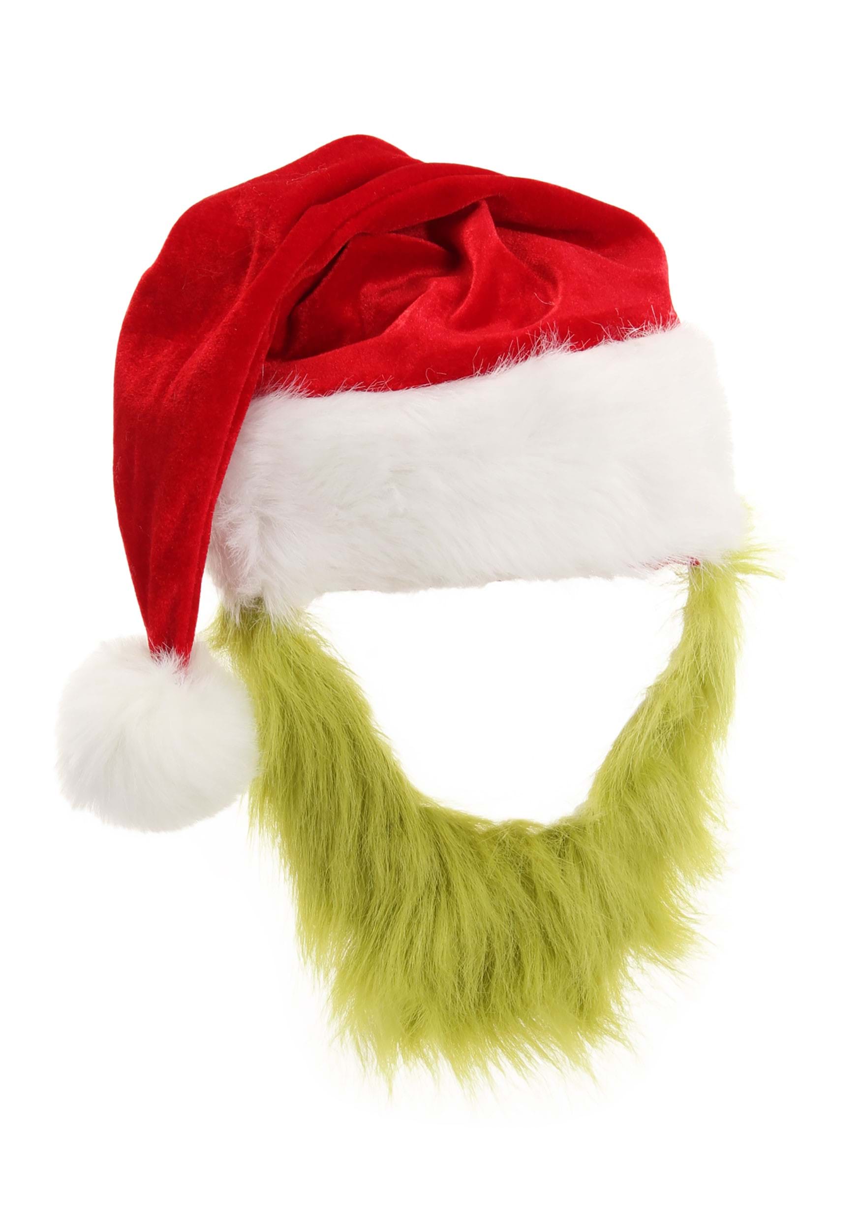 Mister Grinch Fur Beard with Costume Hat 2 Mister Grinch Fur Beard with Costume Hat