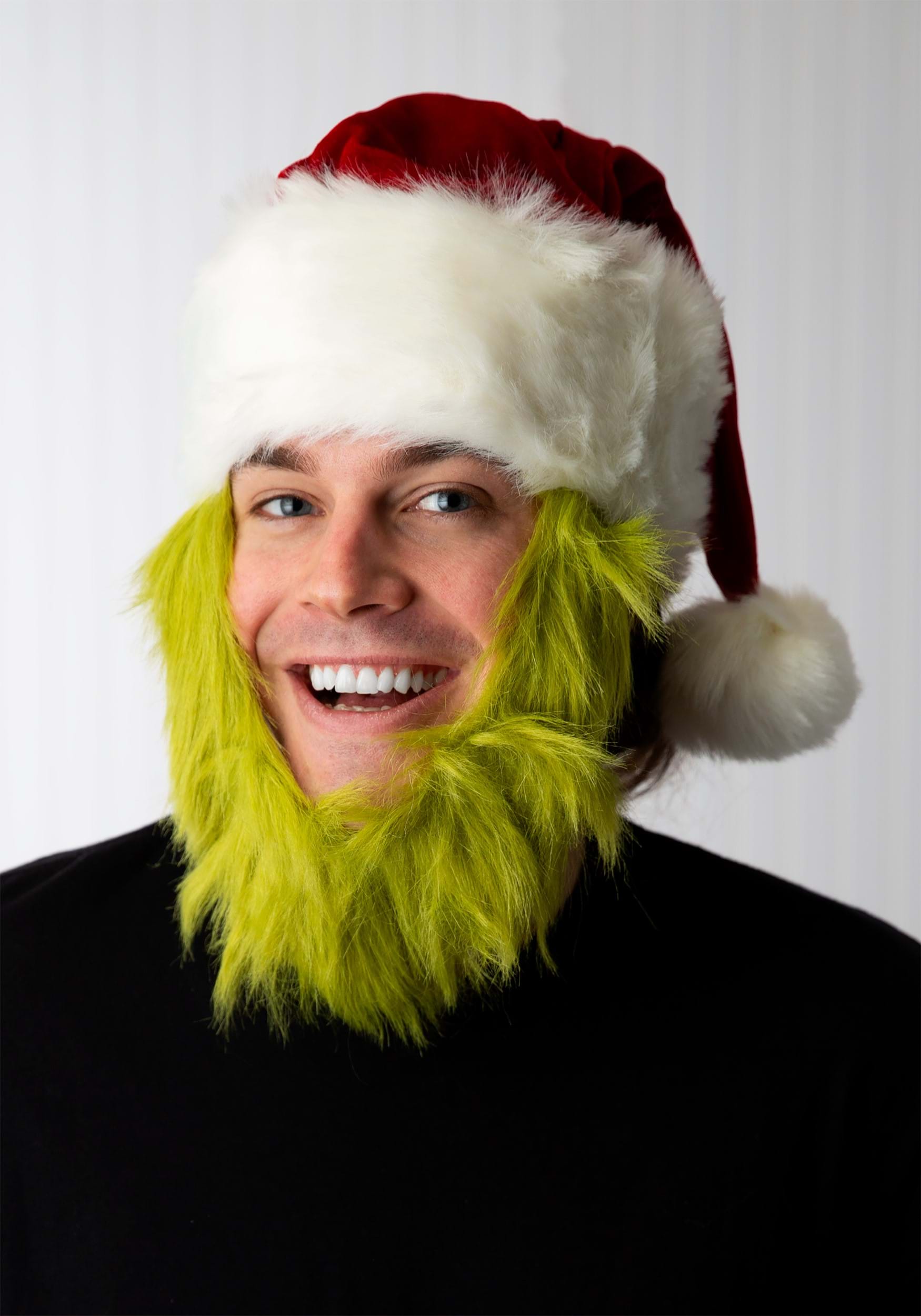 Mister Grinch Fur Beard with Costume Hat 3 Mister Grinch Fur Beard with Costume Hat