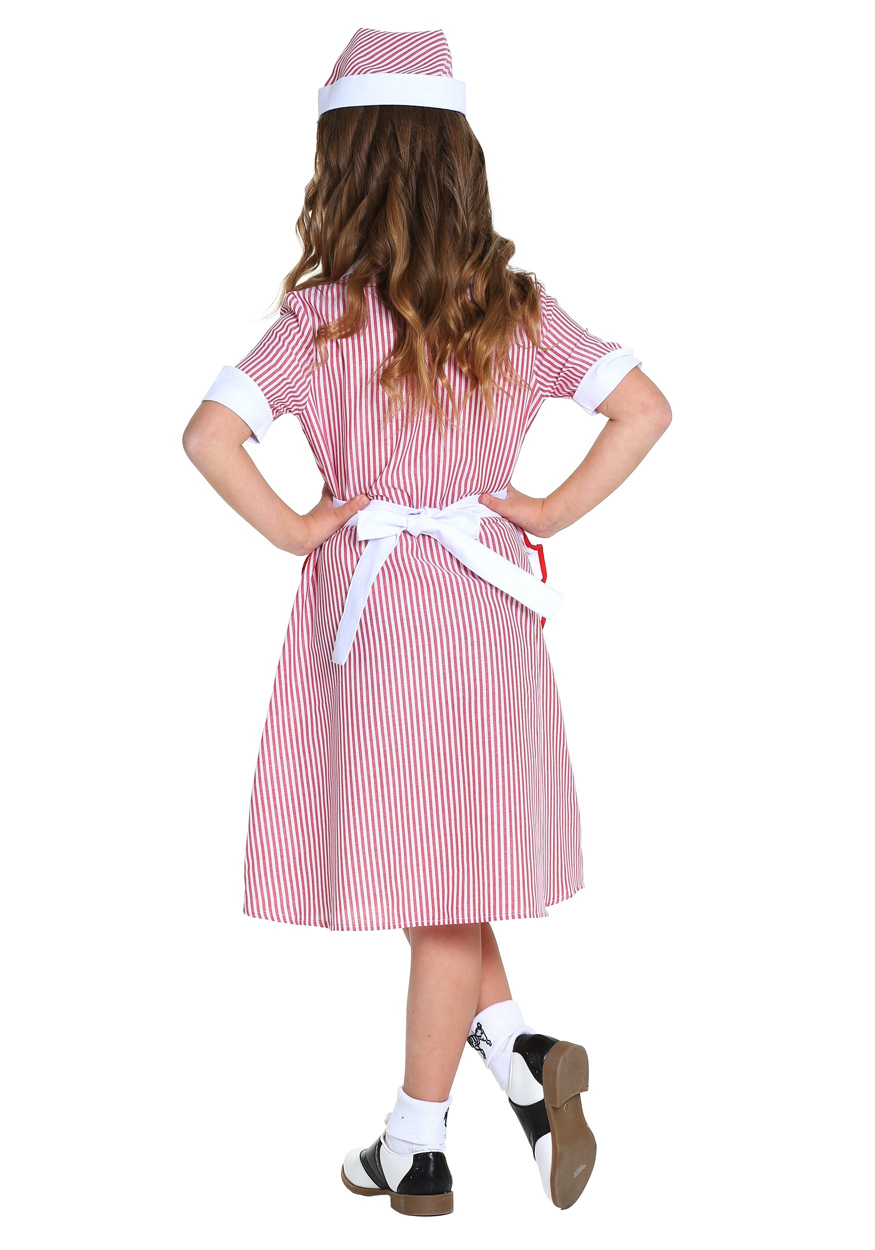 Girl's 50's Retro Car Hop Waitress Costume Dress