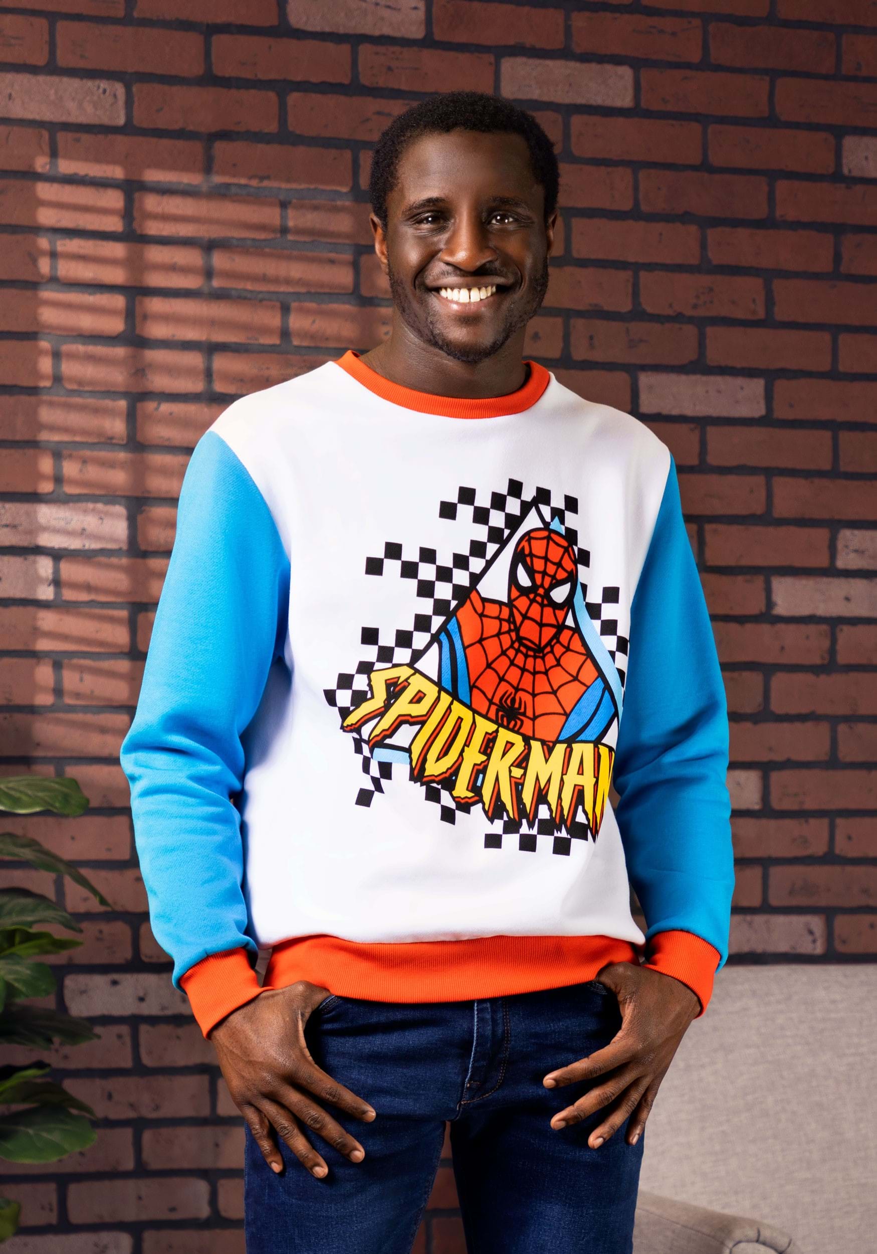Adult Cakeworthy Unisex Spider-Man Color Block Sweater