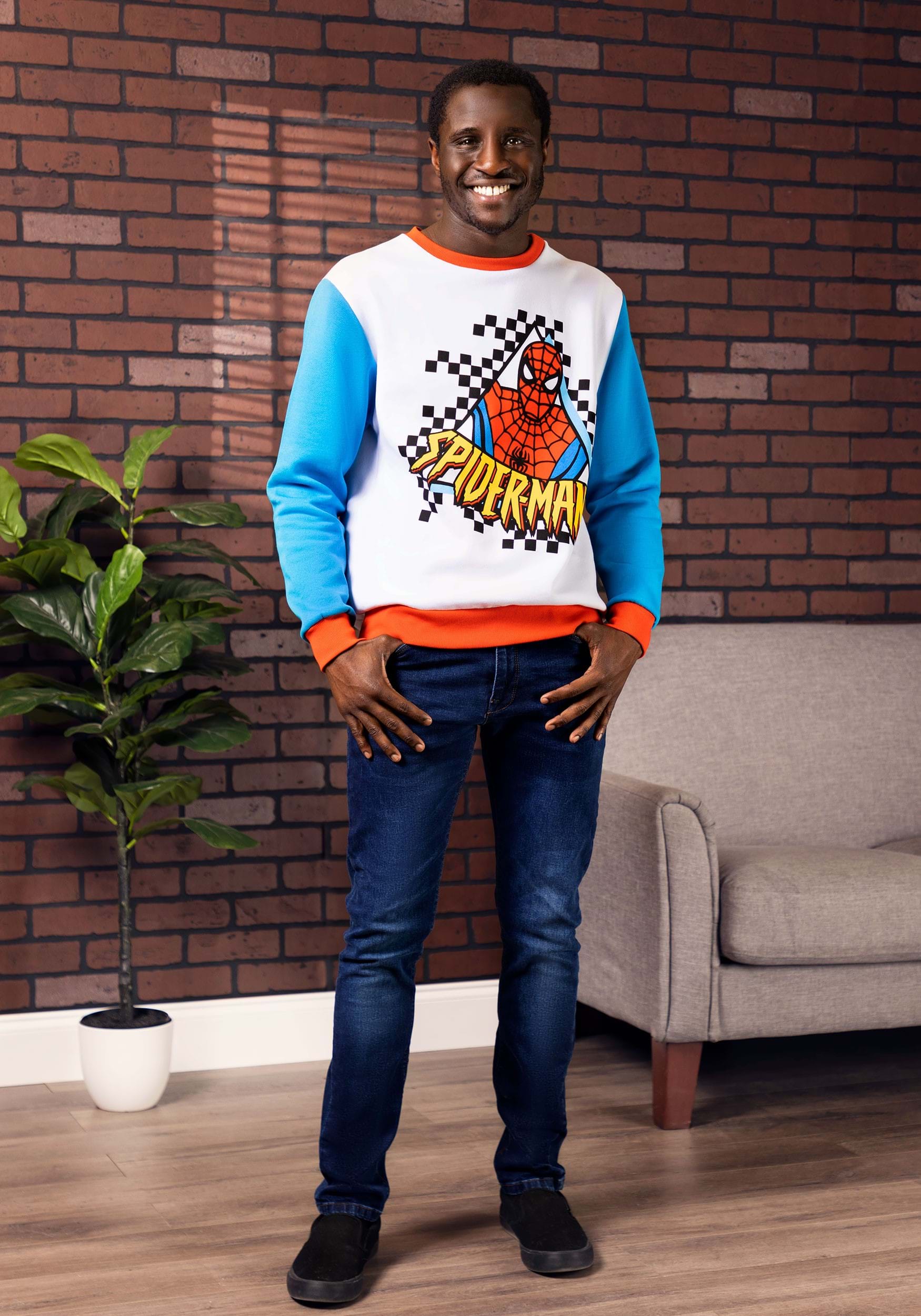 Adult Cakeworthy Unisex Spider-Man Color Block Sweater