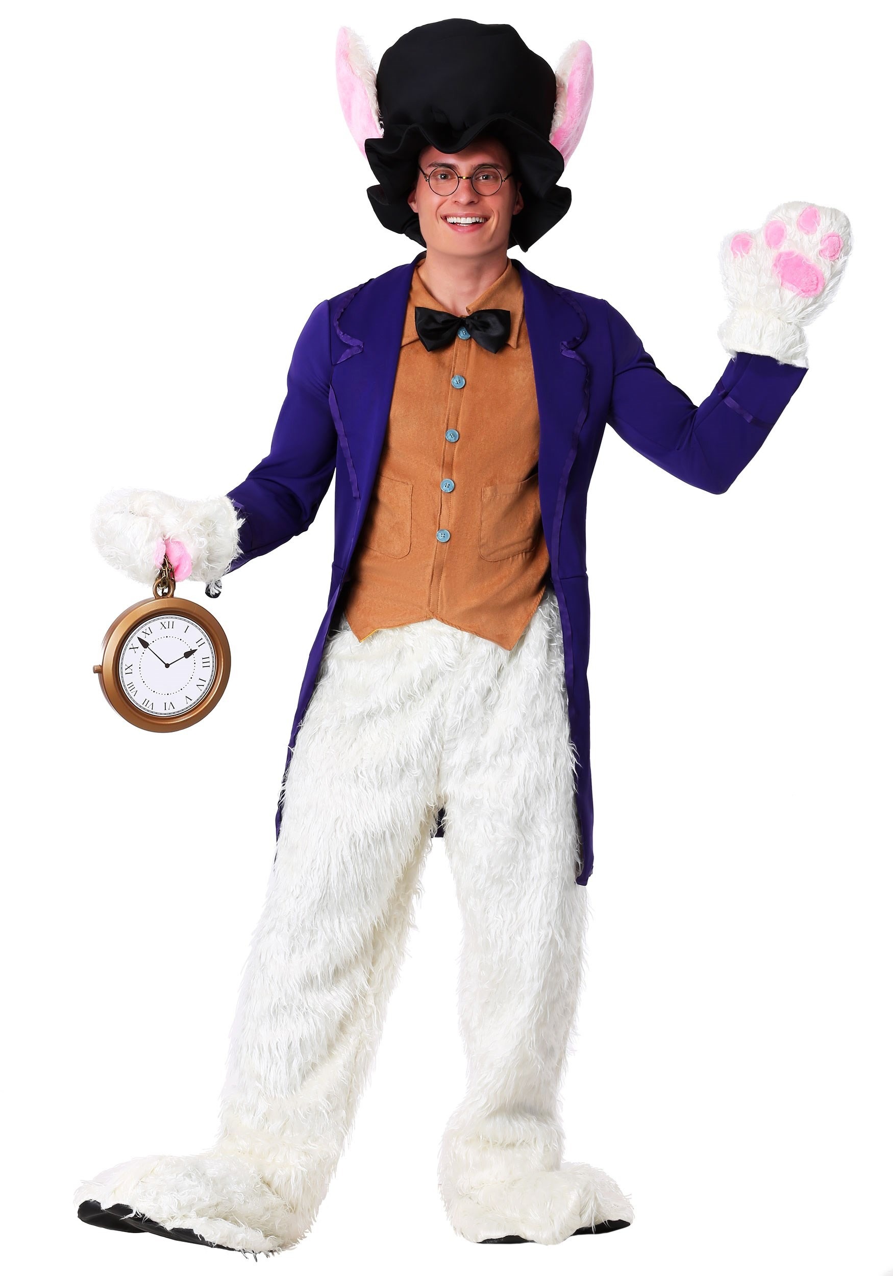 Plus Size White Rabbit Costume for Men
