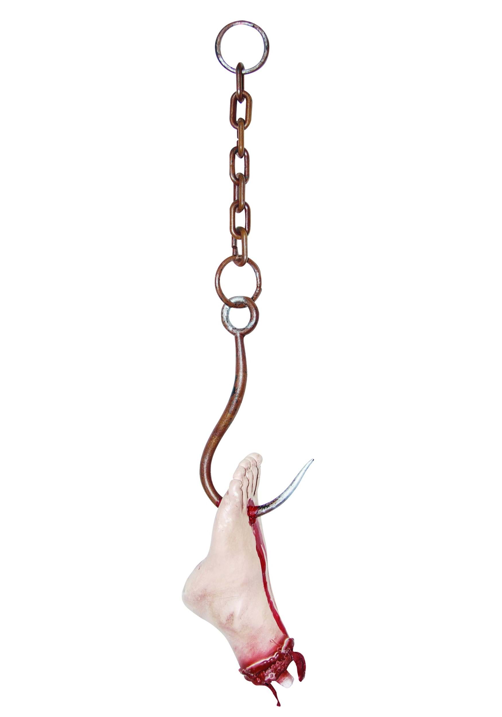 21-Inch Bloody Foot on Hook Decoration Prop