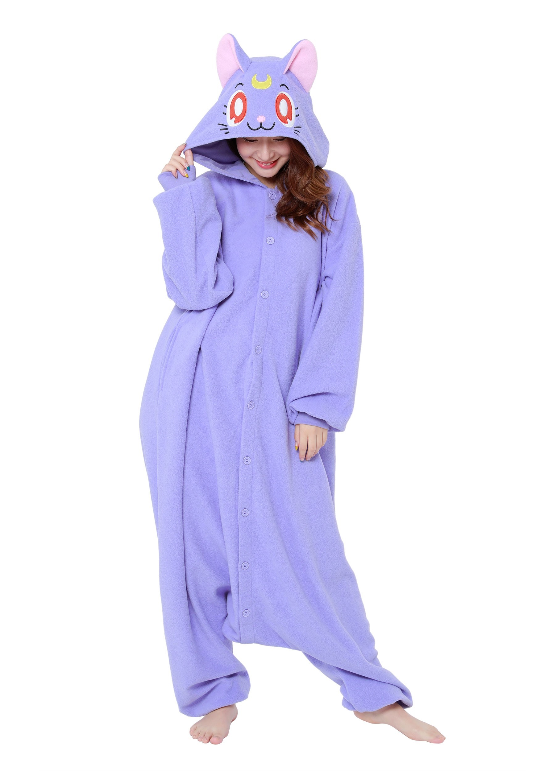 Plus Size Sailor Moon Adults Luna Kigurumi 1 Plus Size Sailor Moon Adults Luna Kigurumi