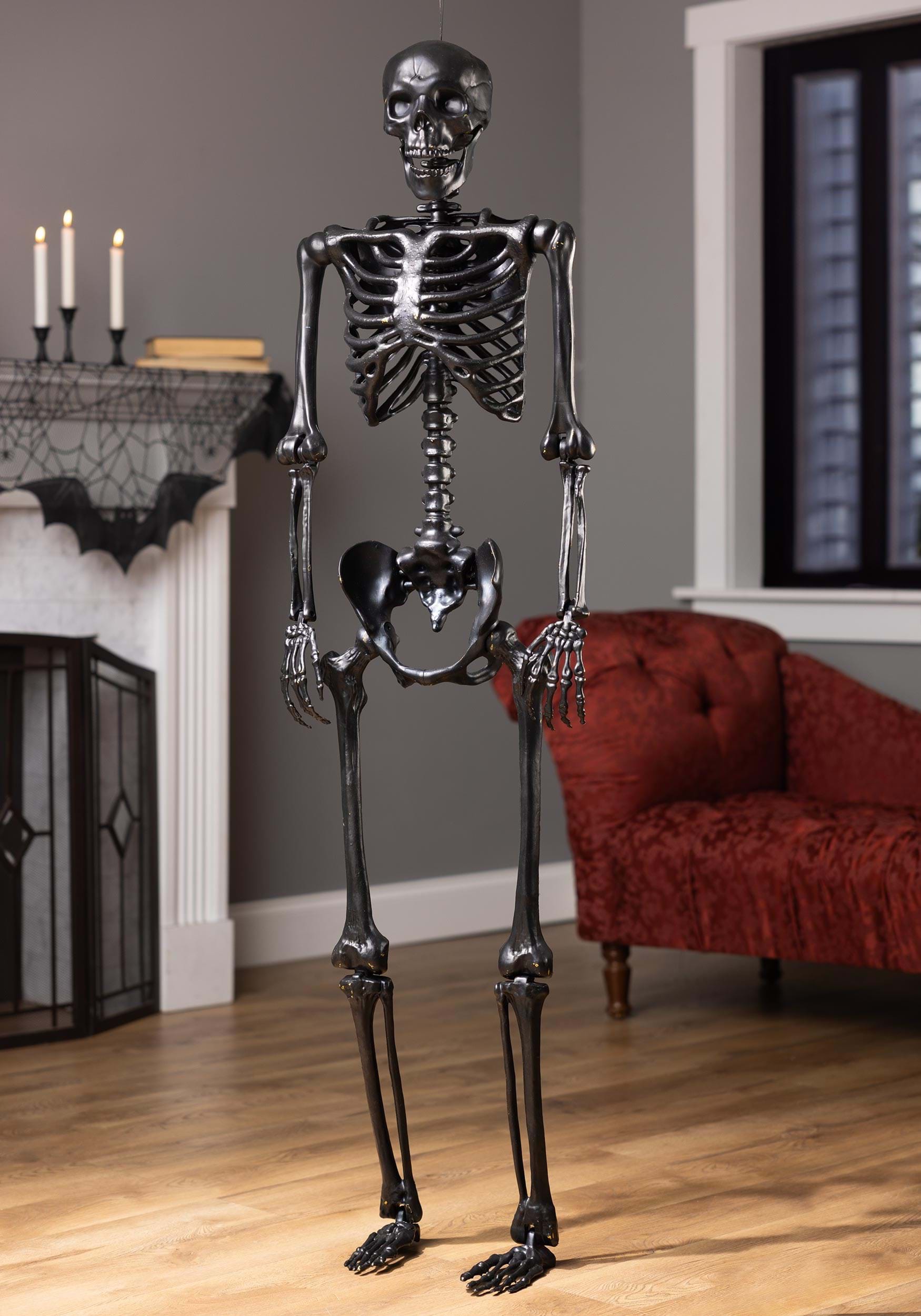 5FT Poseable Crazy Bones Skeleton in Black Decoration