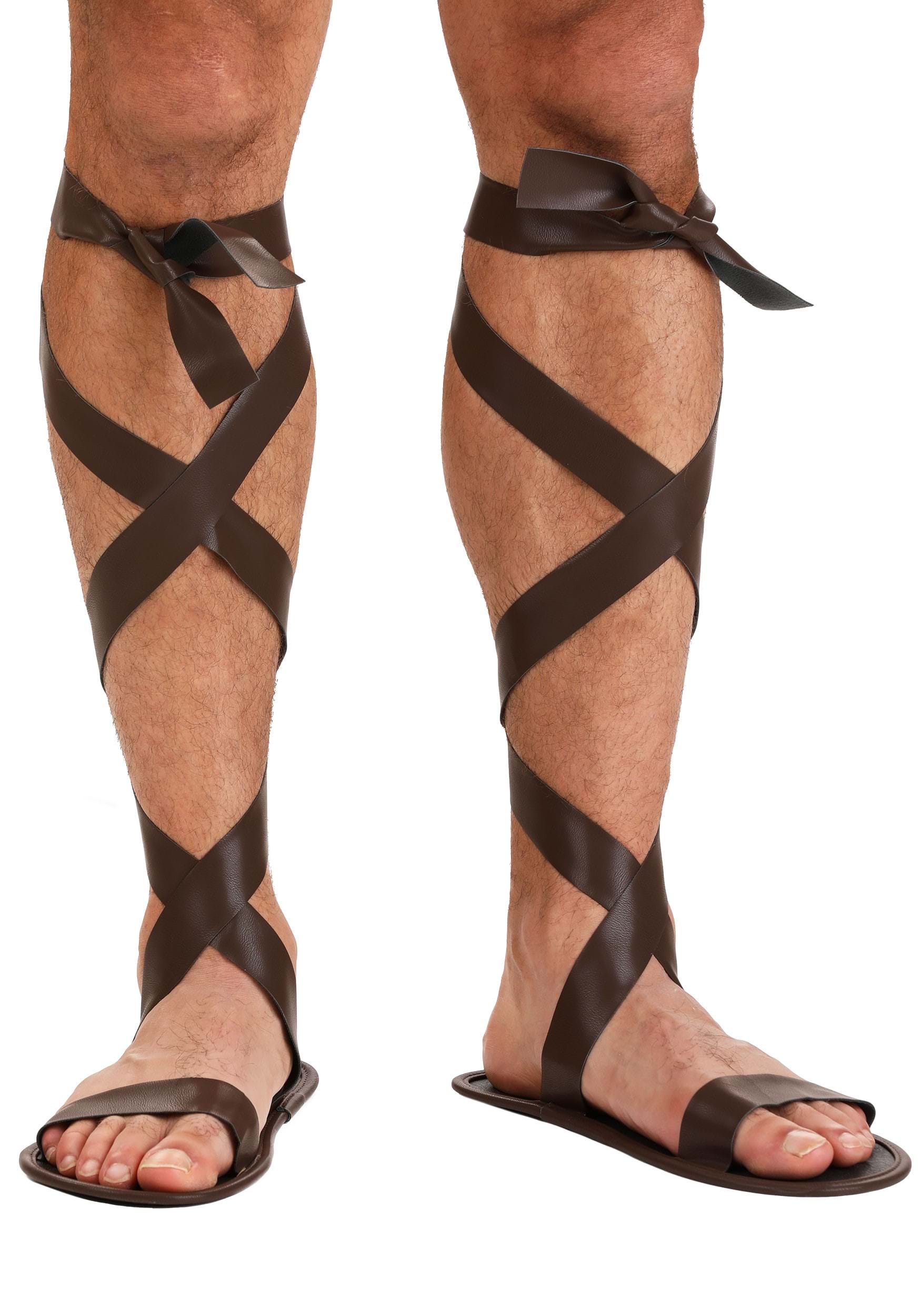 Classic Roman Brown Costume Sandals for Adults