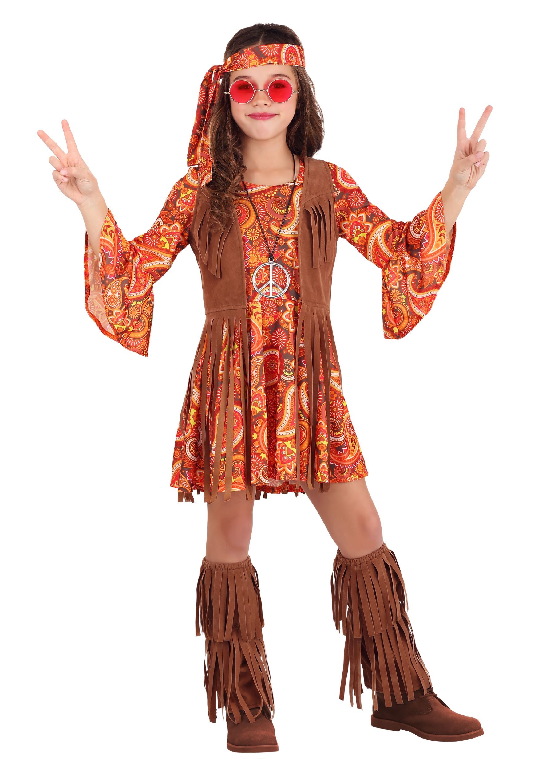 Fringe Hippie Costume for Girls