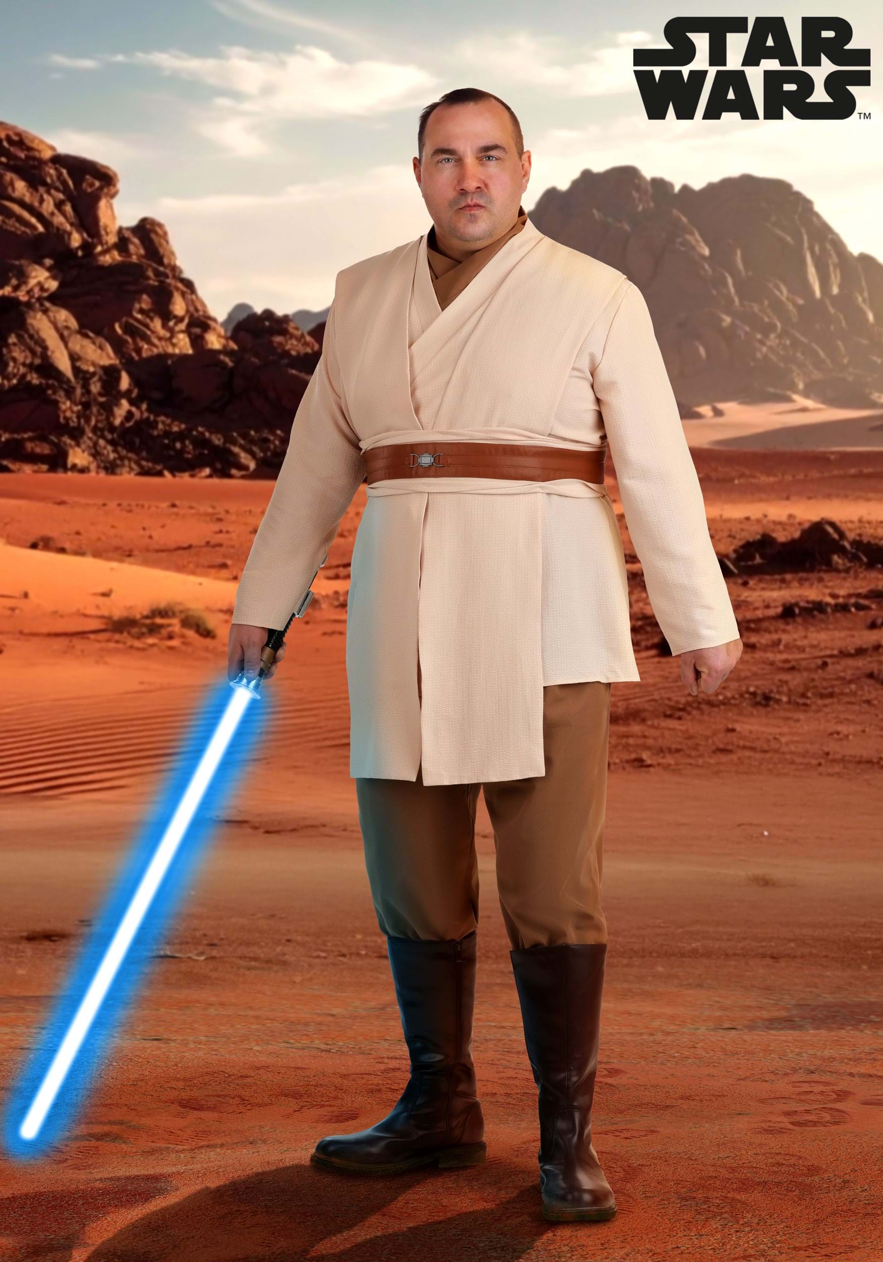 Men's Plus Size Deluxe Star Wars Jedi Costume