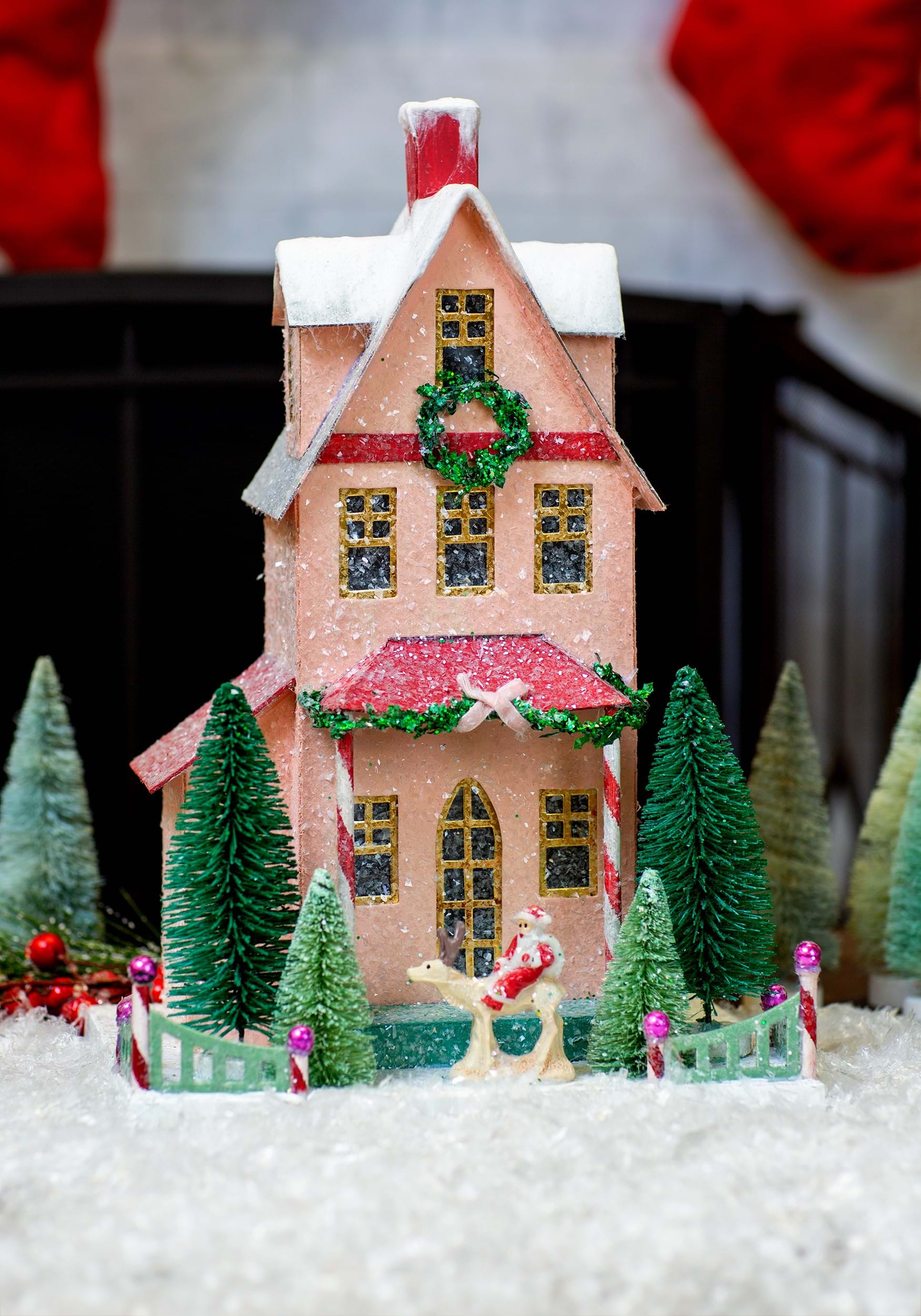 Merry Merry House Glittery Christmas Tabletop Decor 1 Merry Merry House Glittery Christmas Tabletop Decor