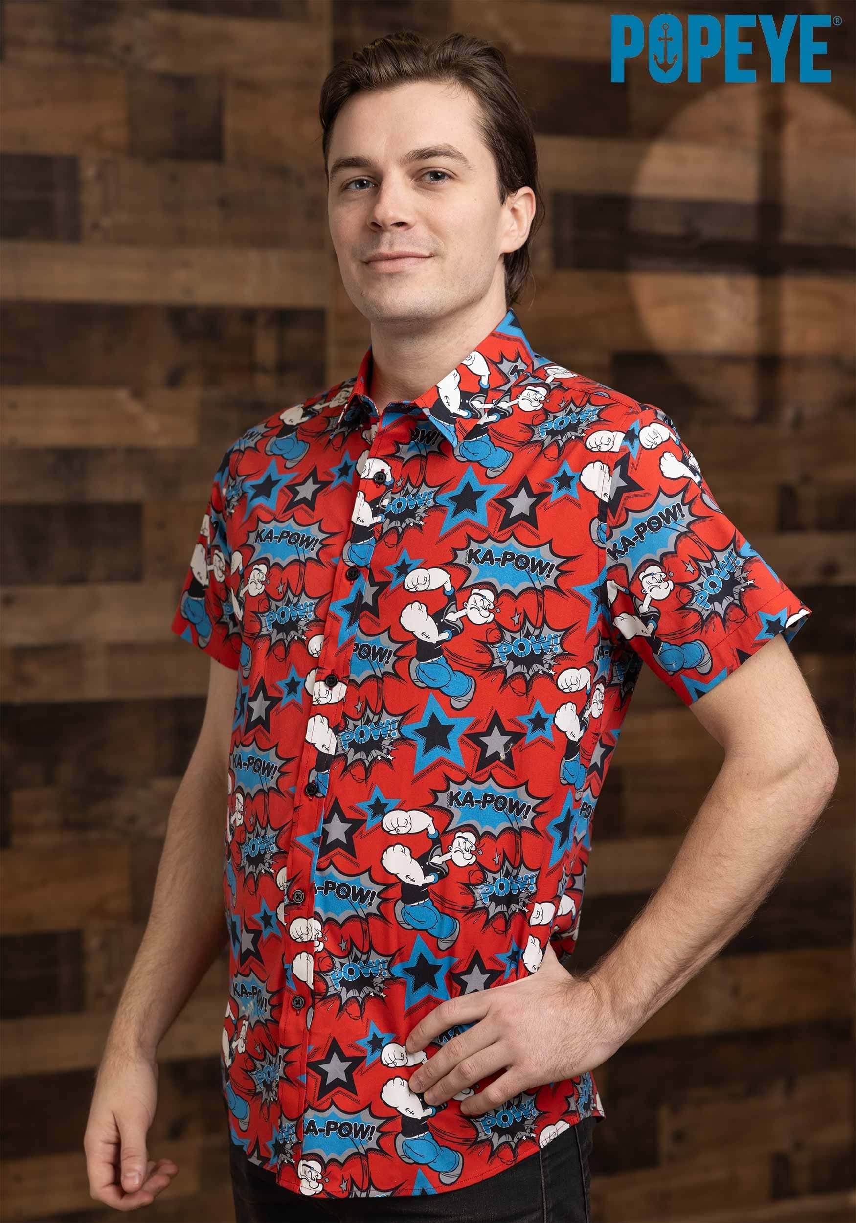 Popeye AOP Button Up Shirt for Adults