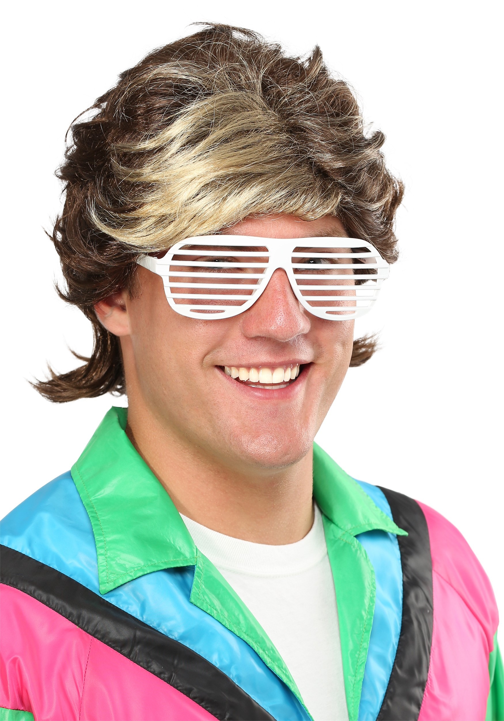 80s Highlight Men's Costume Wig