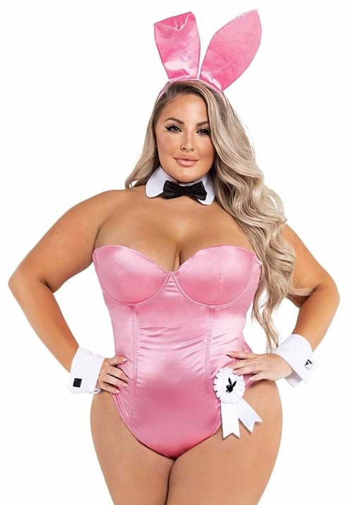 Plus Pink Playboy Bunny Costume for Women