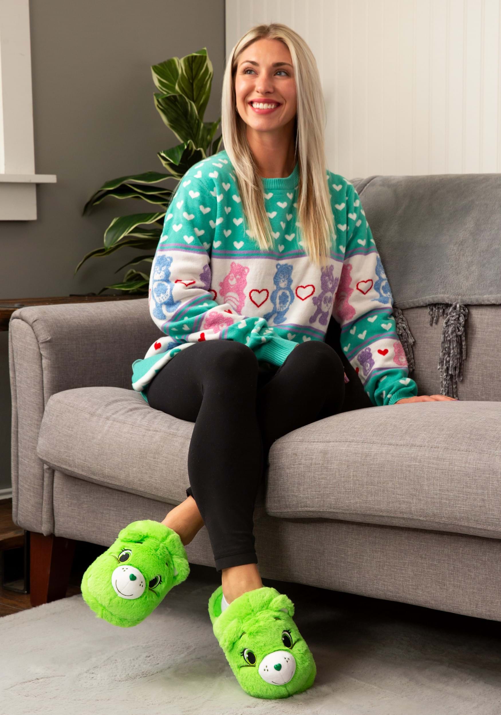 Adult Good Luck Bear Care Bears Slippers