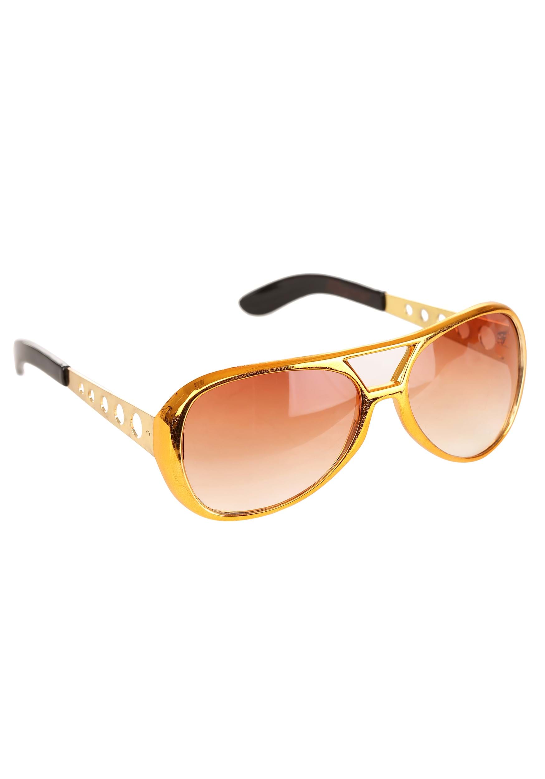 Rock & Roller Glasses Gold and Brown Color