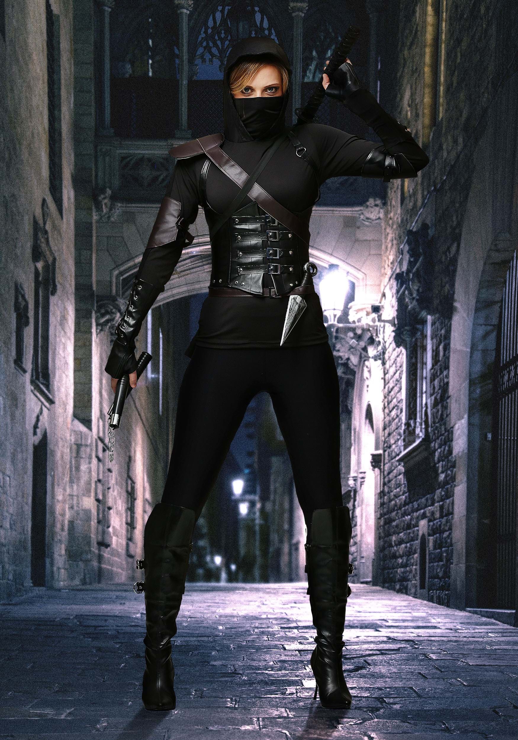 Dark Shadow Ninja Assassin Costume for Women