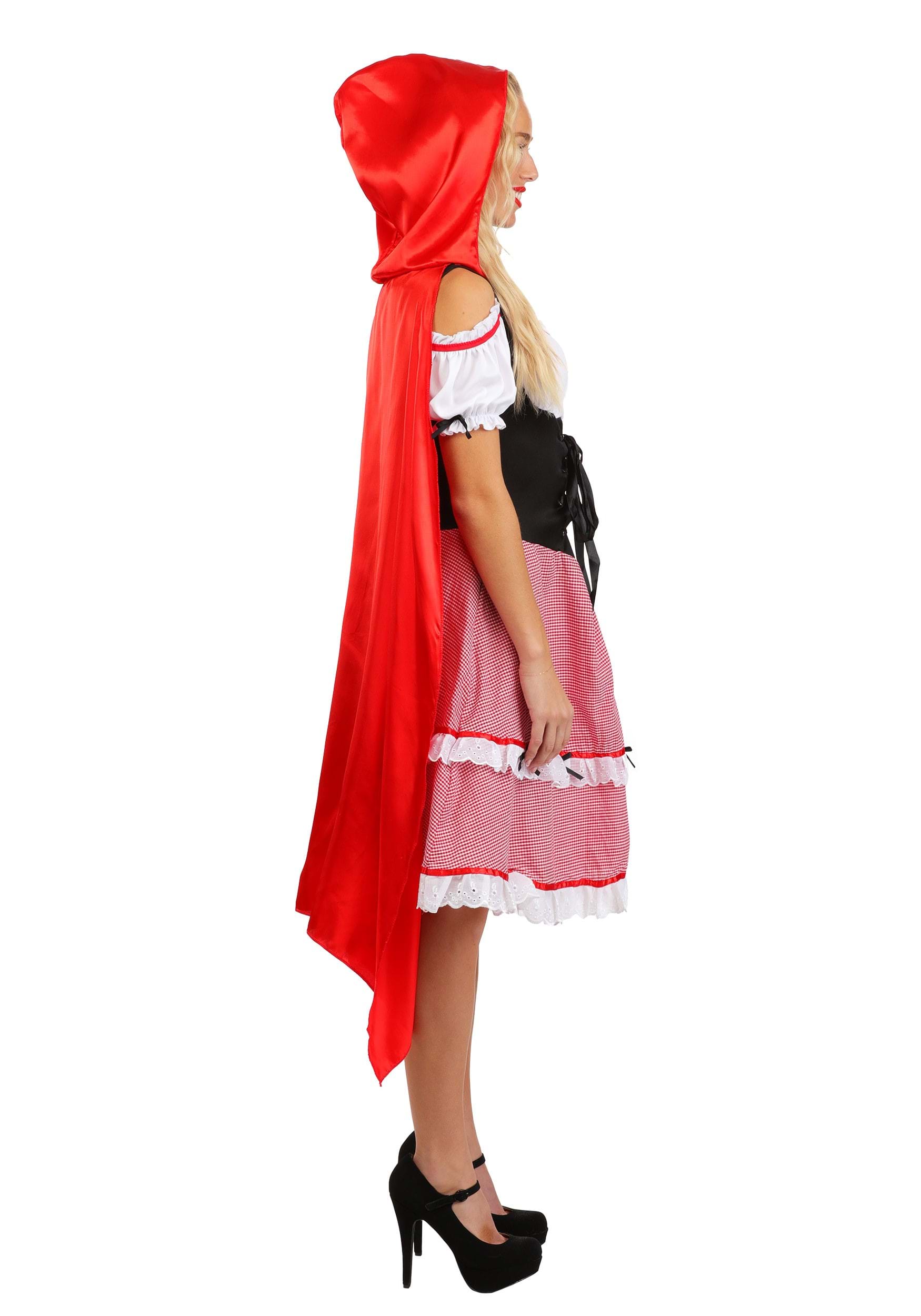 Women's Red Riding Hood Knee Length Dress Costume
