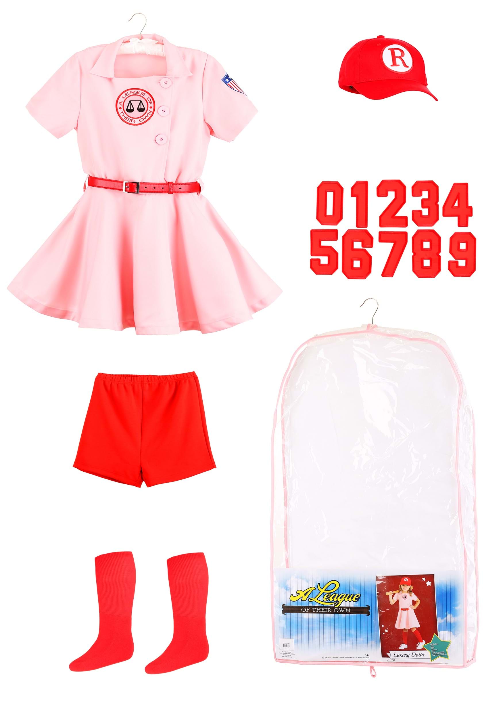 Girl's Toddler League of Their Own Dottie Luxury Costume 7 Girl's Toddler League of Their Own Dottie Luxury Costume