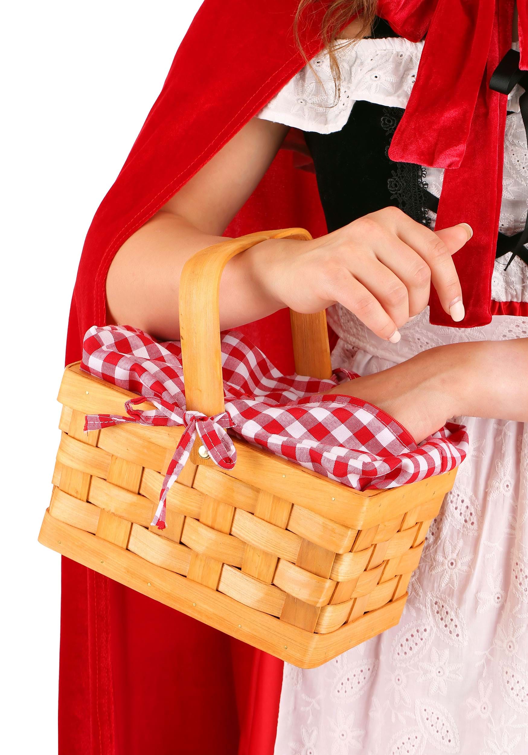 Gingham Basket Costume Handbag Prop