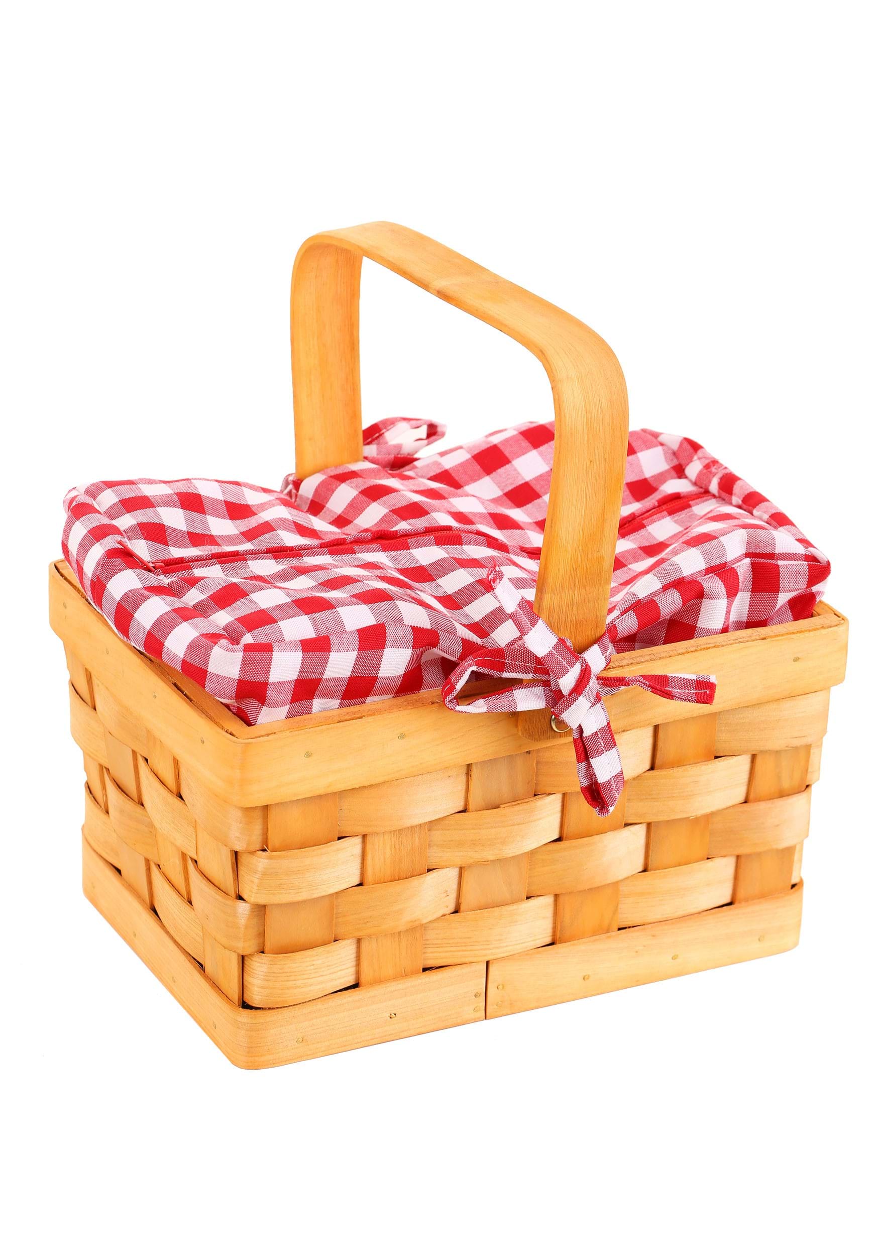 Gingham Basket Costume Handbag Prop