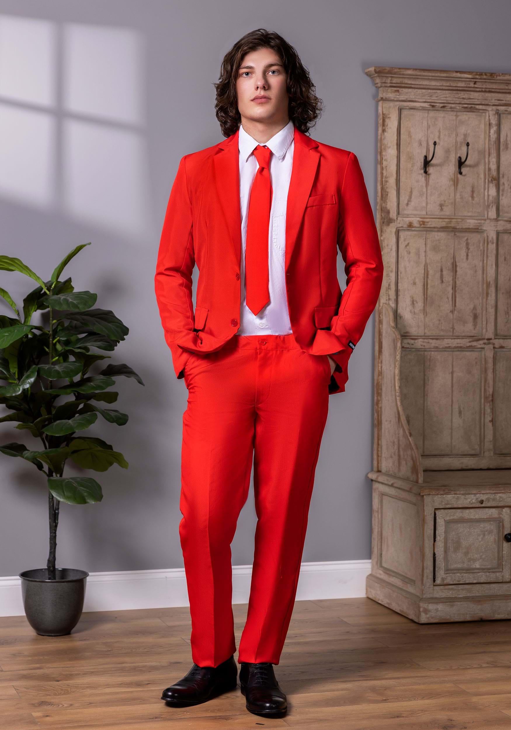 Suitmeister Solid Red Suit for Men