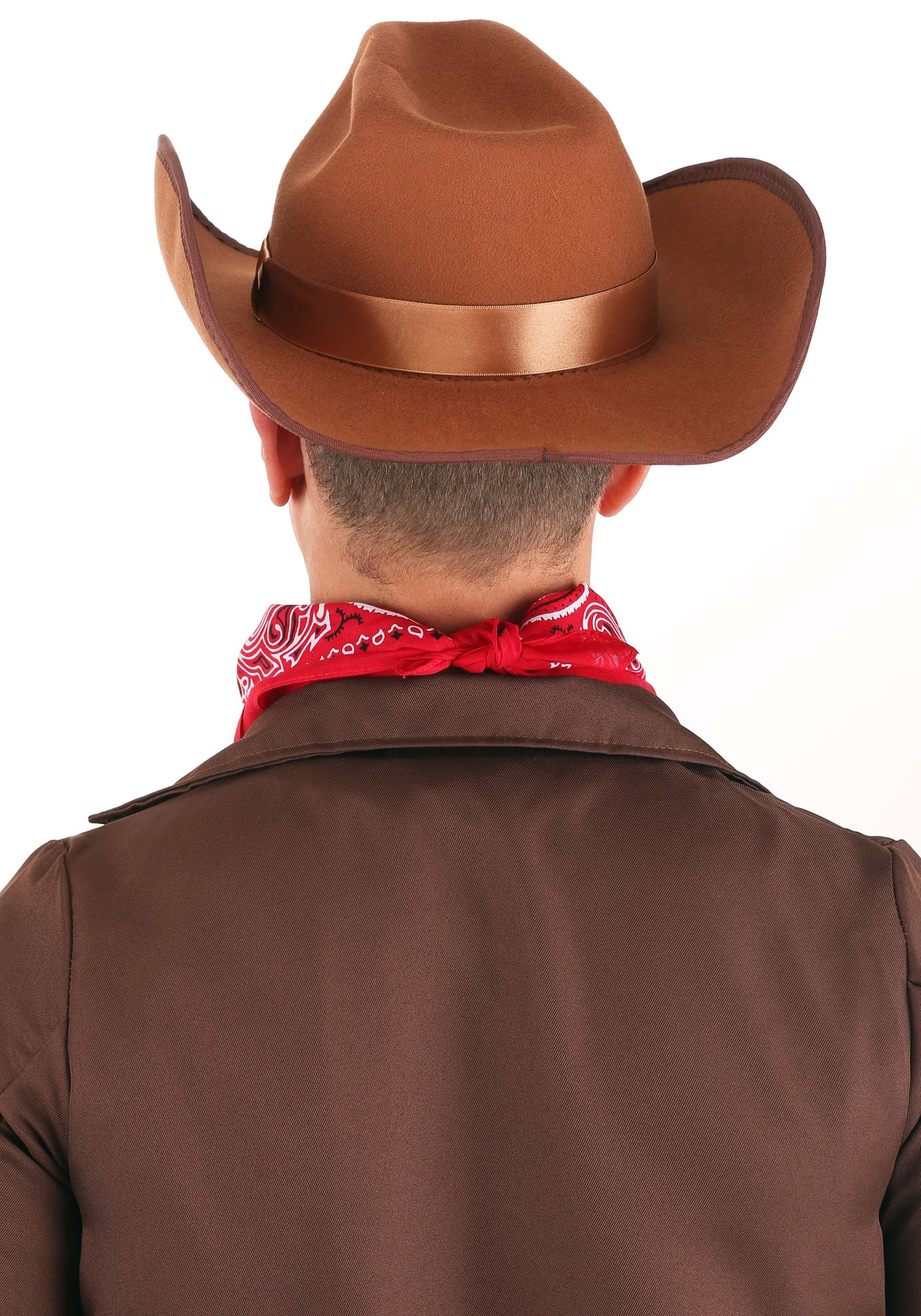 Adult Brown Western Vigilante Outlaw Costume Cowboy Hat