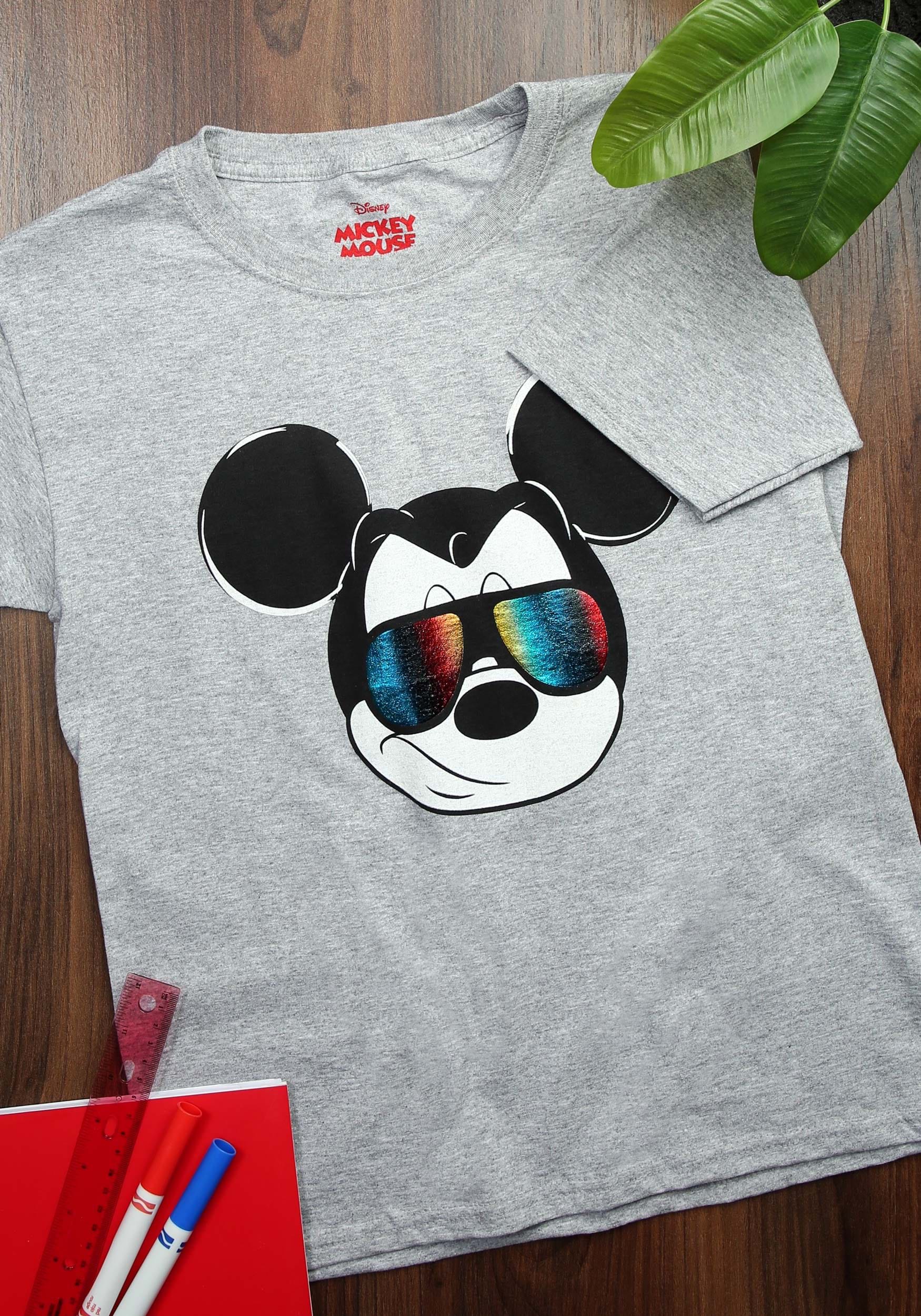 Mickey Mouse Rainbow Foil Glasses T-Shirt for Children 1 Mickey Mouse Rainbow Foil Glasses T-Shirt for Children