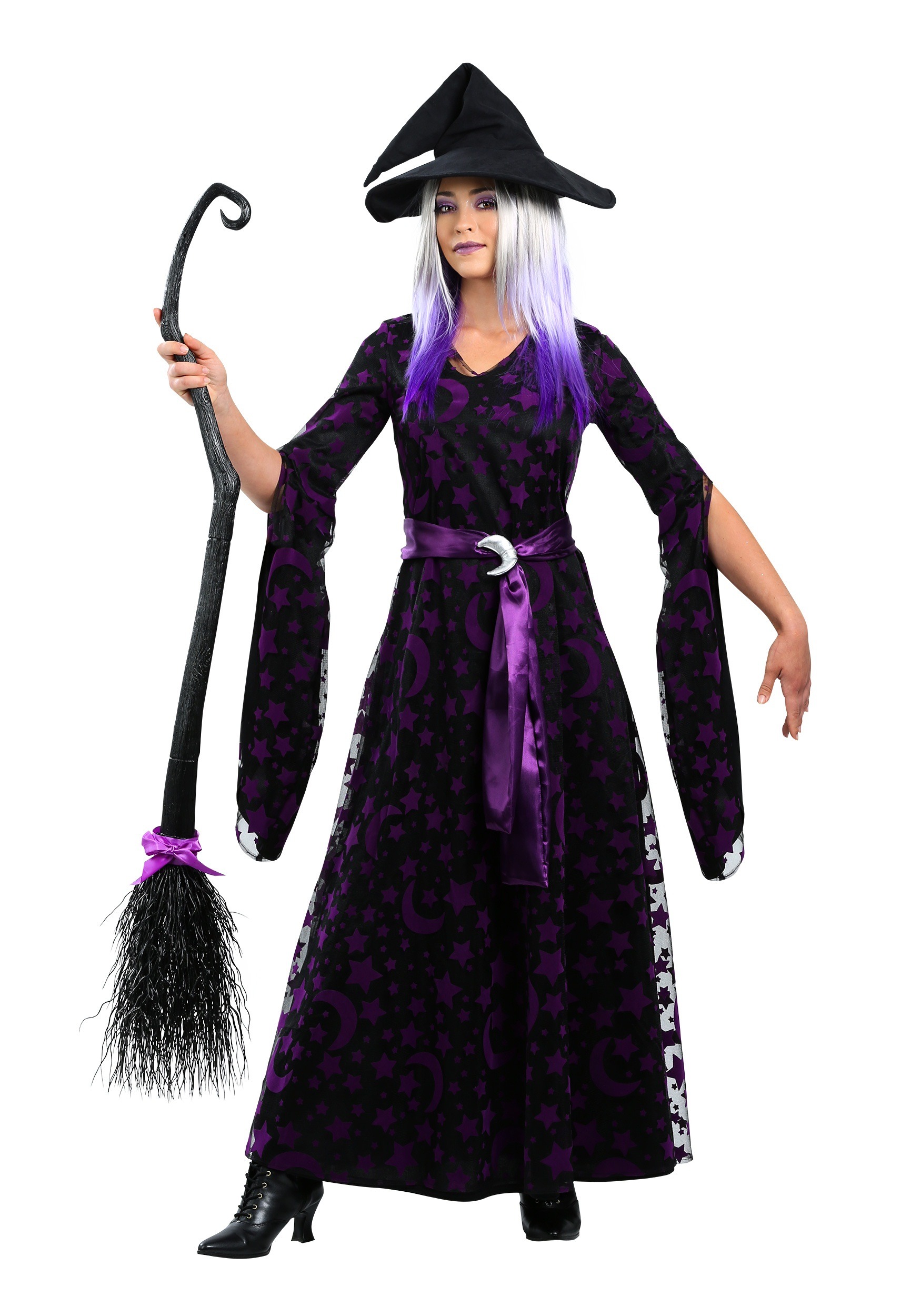 Purple Moon Witch Plus Size Costume Dress for Women