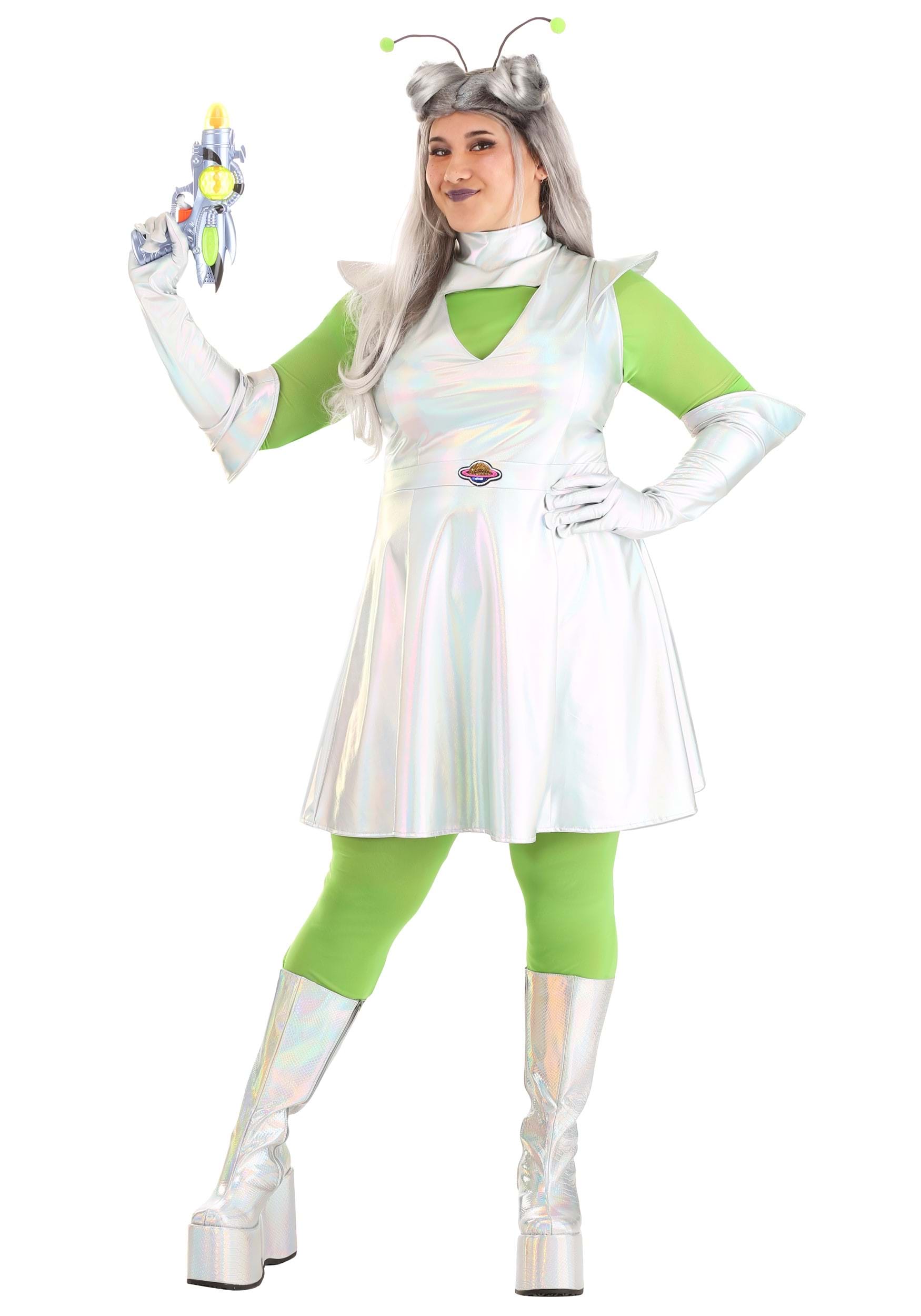 Women's Plus Size Outer Space Alien Costume 1 Women's Plus Size Outer Space Alien Costume