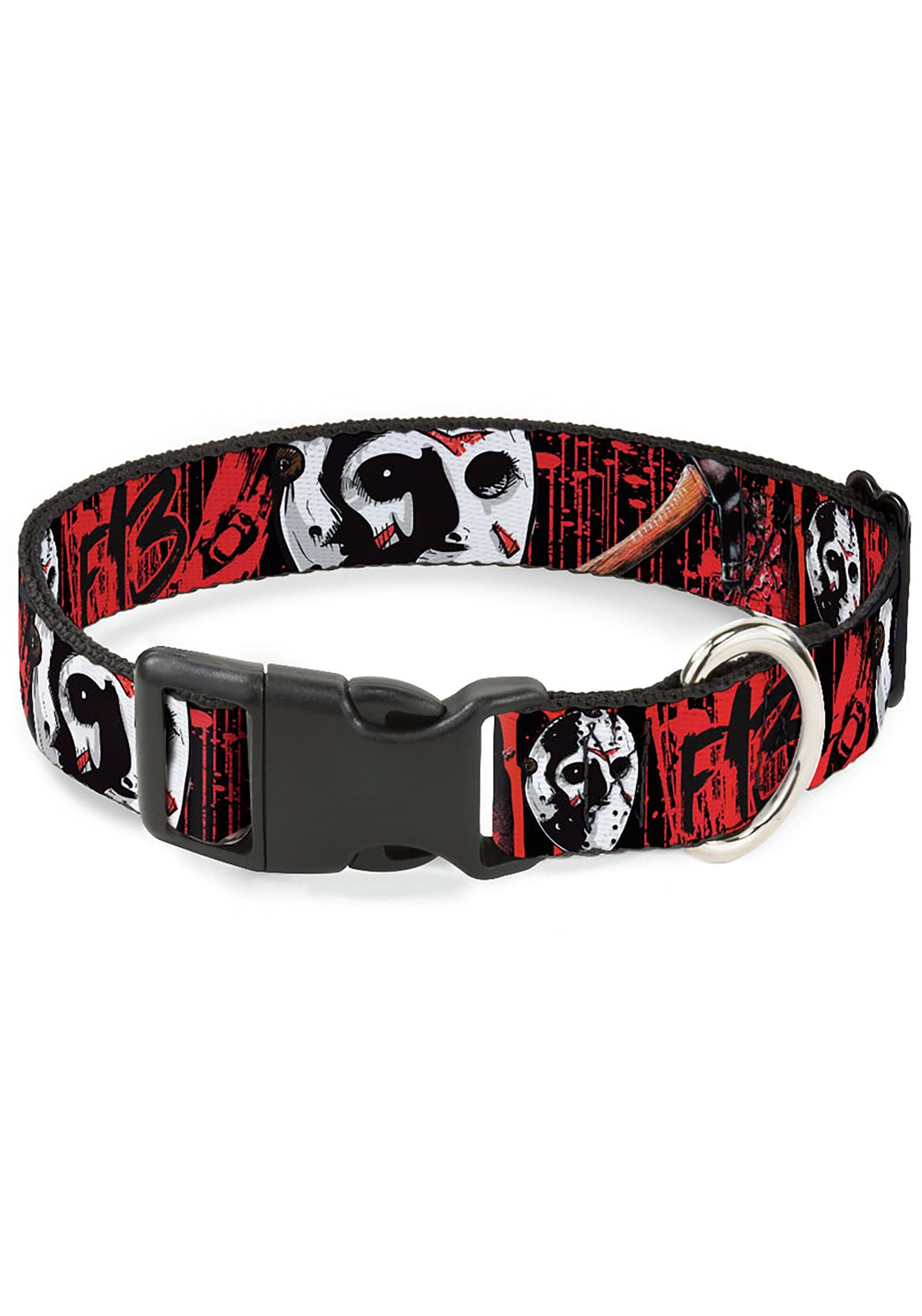 Friday The 13th Axe Blood Splatter Jason Mask Pet Collar