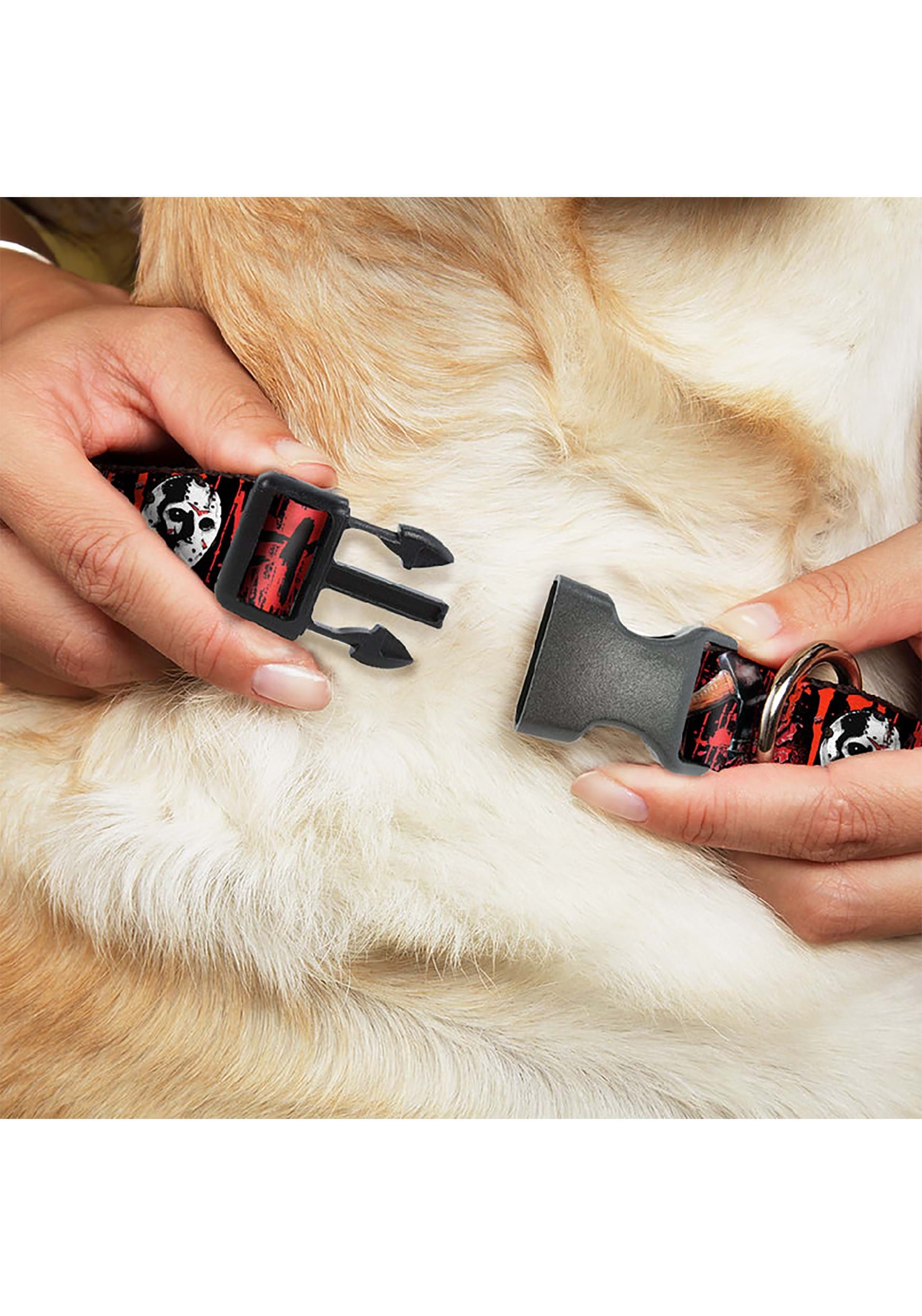 Friday The 13th Axe Blood Splatter Jason Mask Pet Collar