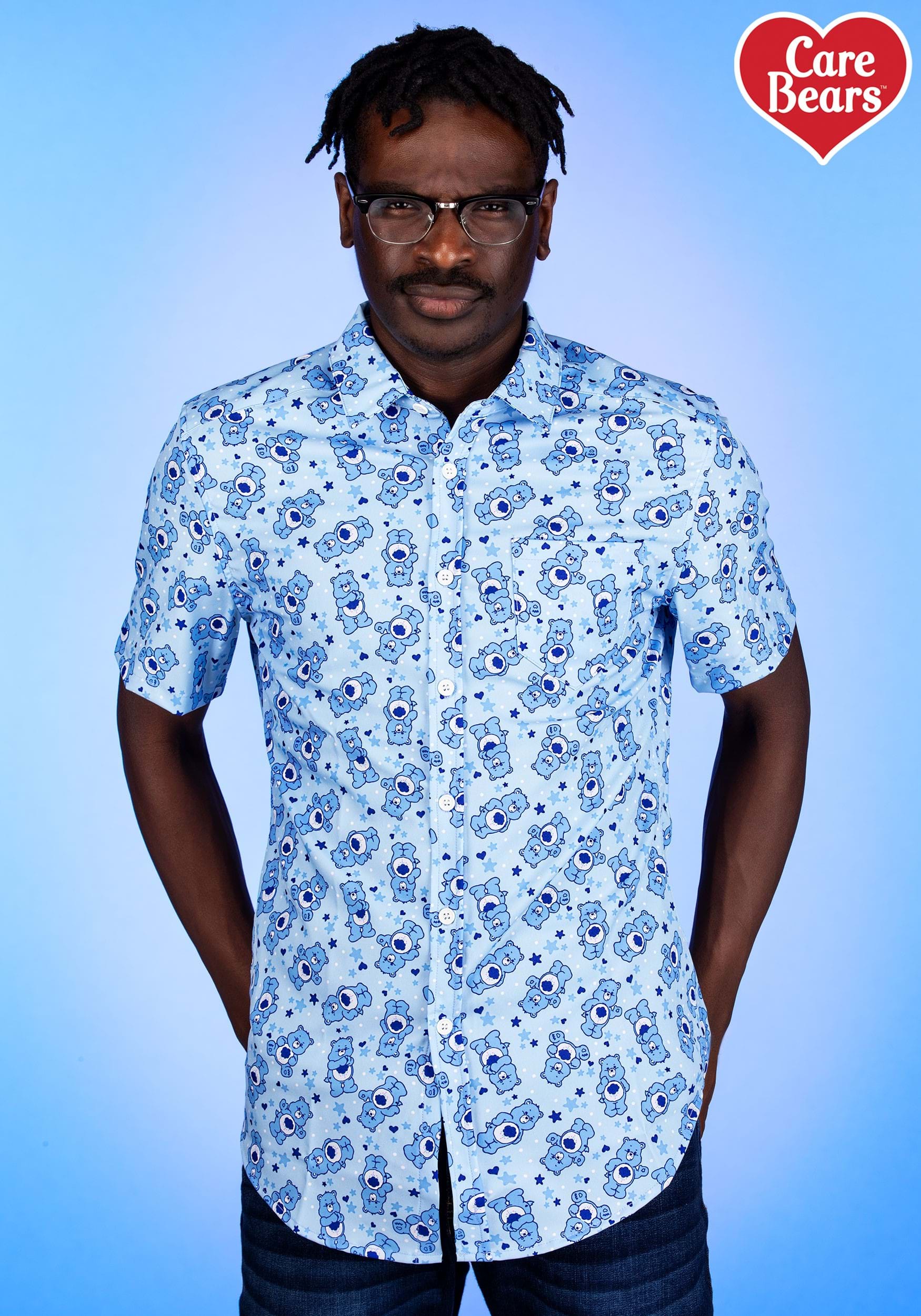 Care Bears Blue Business Shirt for Adults