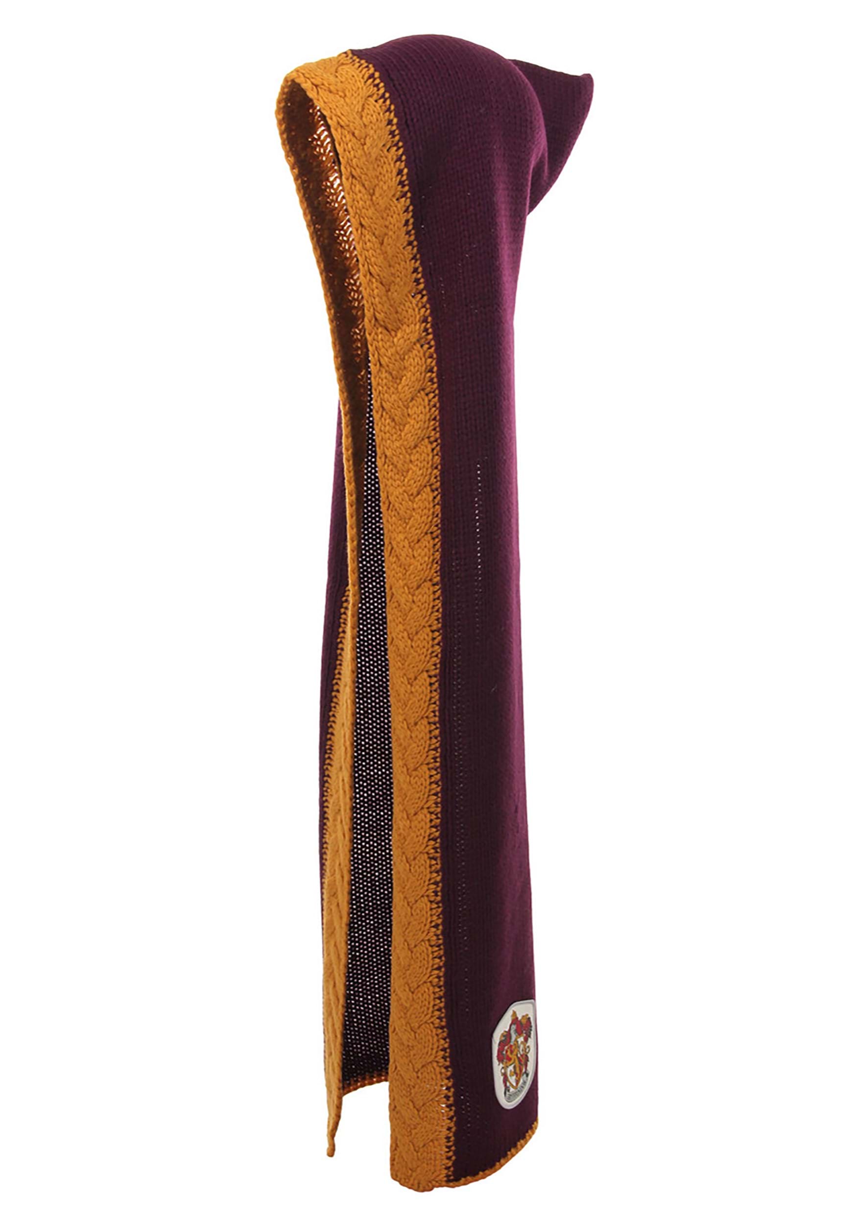 Knit Maroon and Gold Gryffindor Costume Hood 2 Knit Maroon and Gold Gryffindor Costume Hood