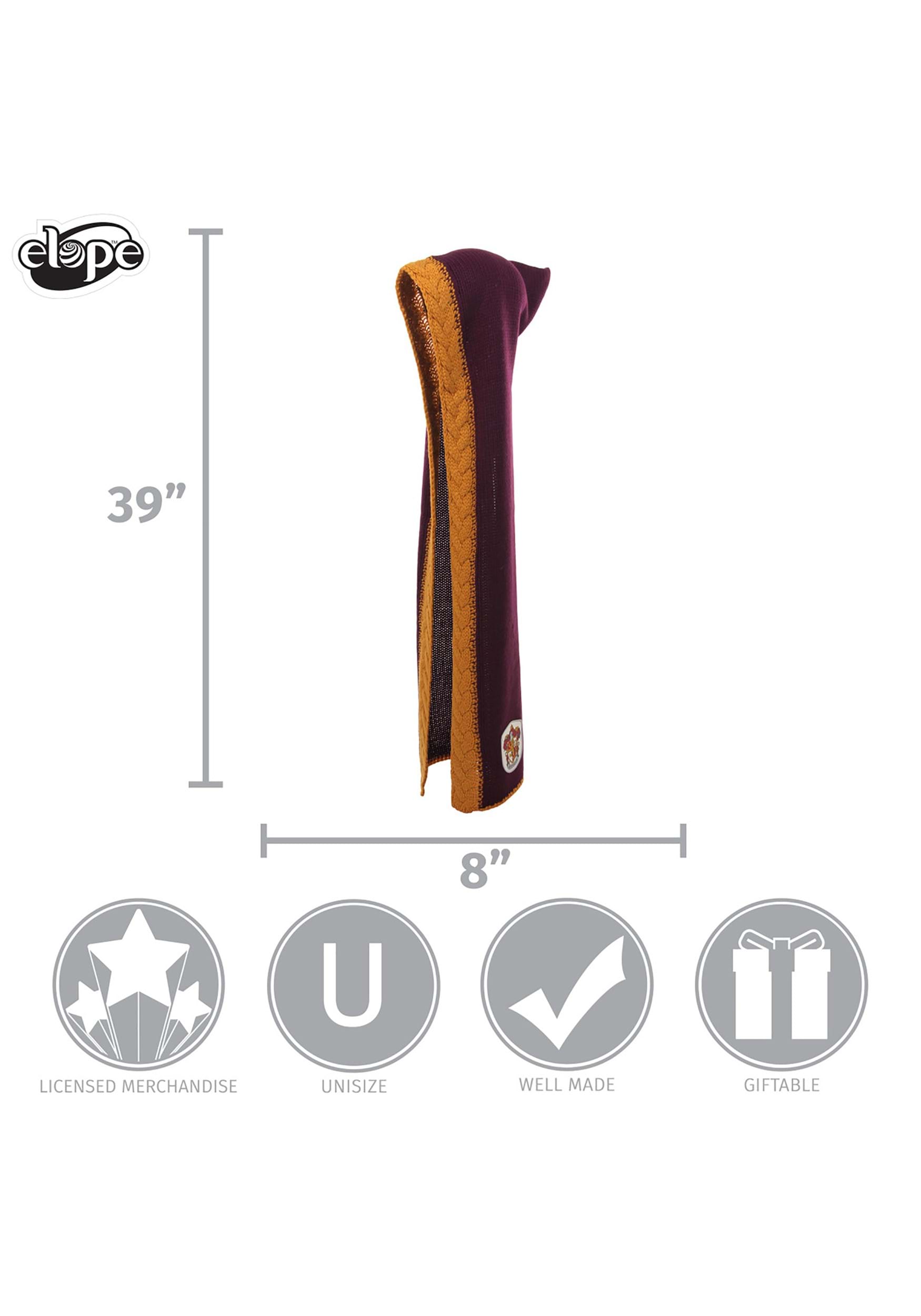 Knit Maroon and Gold Gryffindor Costume Hood 5 Knit Maroon and Gold Gryffindor Costume Hood