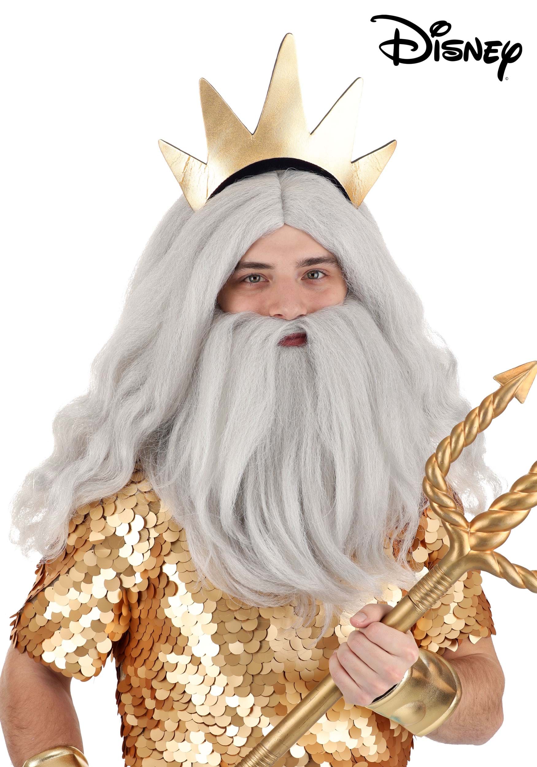 Disney Little Mermaid King Triton Beard and Wig Costume Accessory Kit
