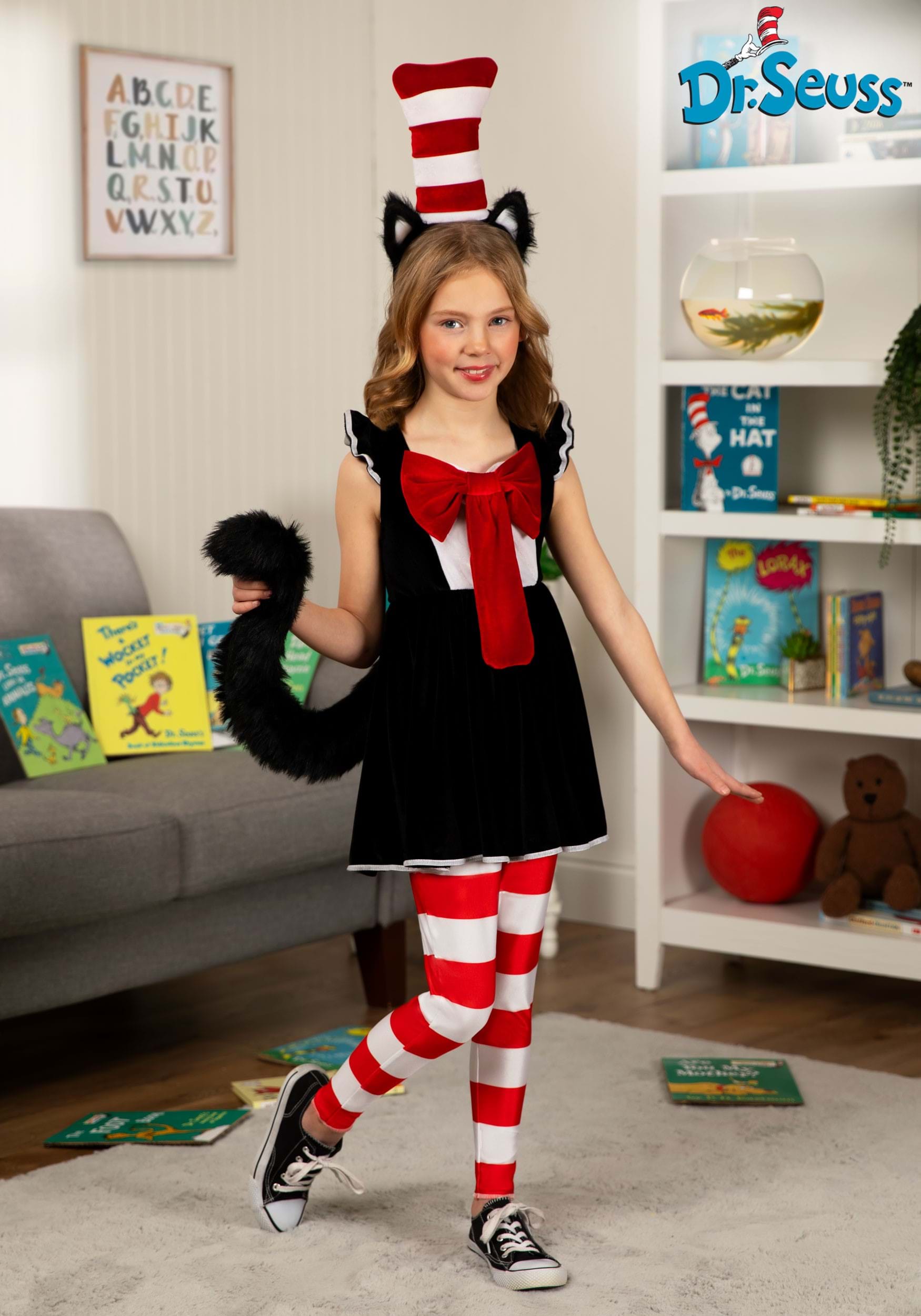Dr. Seuss Cat in the Hat Costume Dress for Girls
