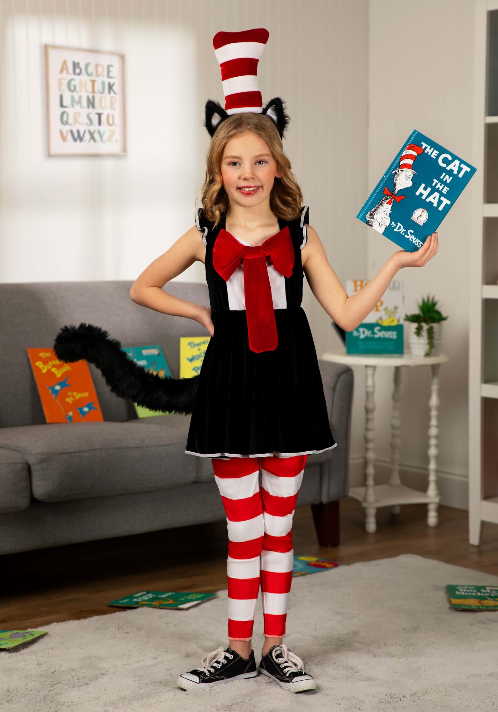 Dr. Seuss Cat in the Hat Costume Dress for Girls