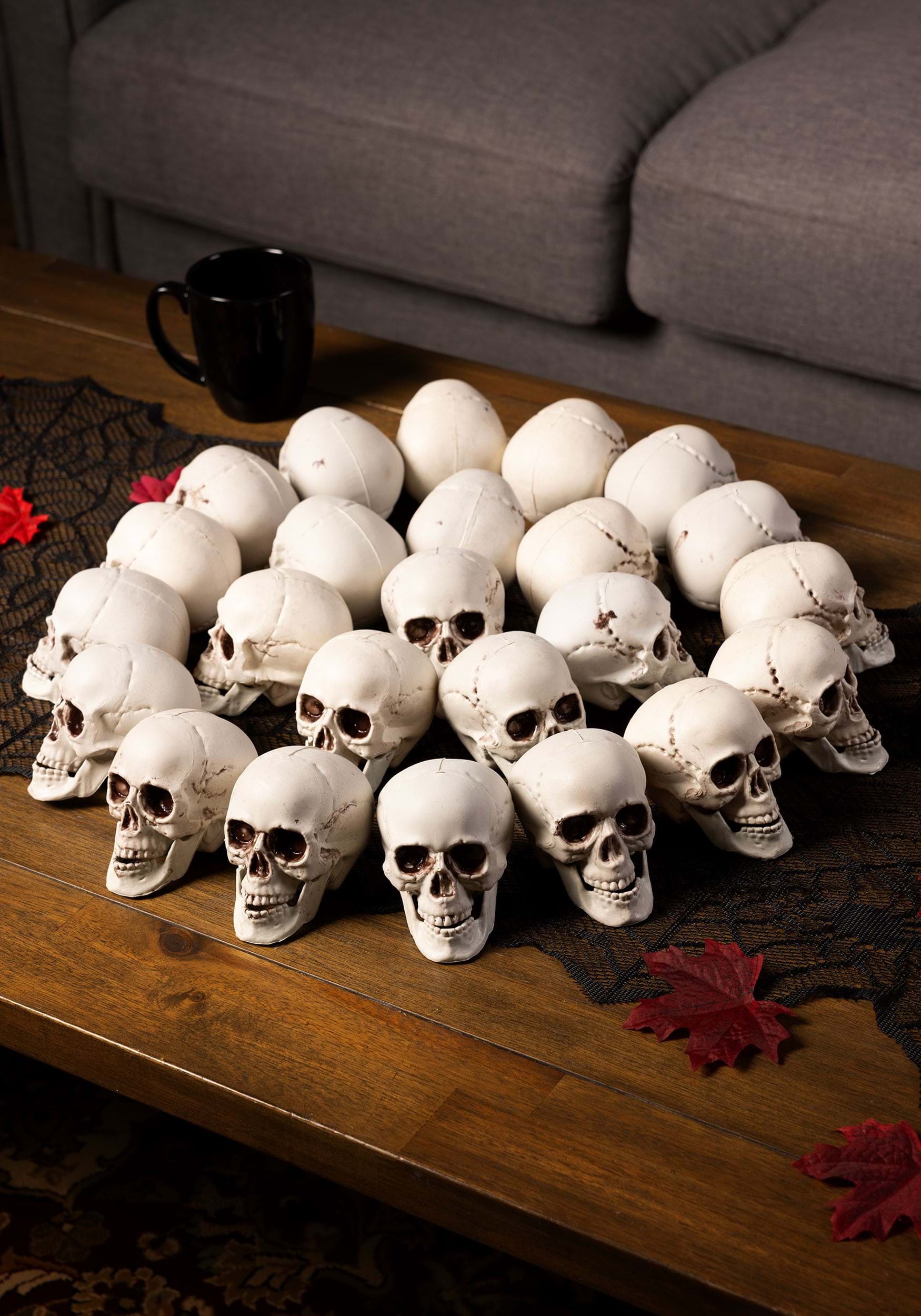 4-Inch Skulls Bag of 24 Halloween Decoration
