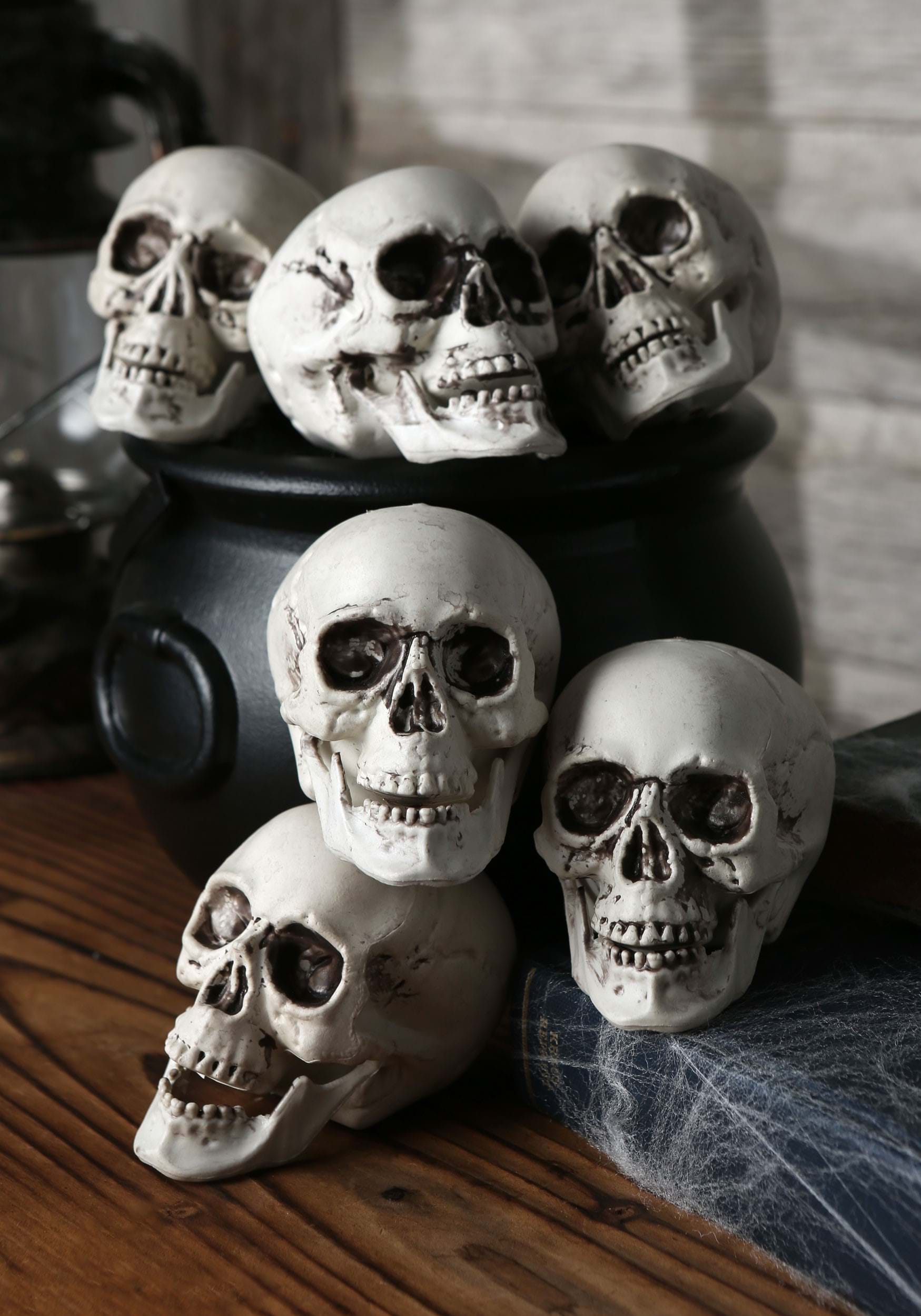 4-Inch Skulls Bag of 24 Halloween Decoration
